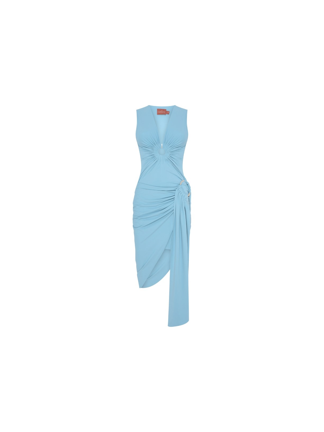Vestido Midi Argolas Mareh Salácia Azul Céu