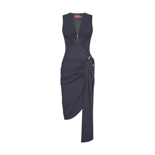 Vestido Midi Argolas Mareh Salácia Preto