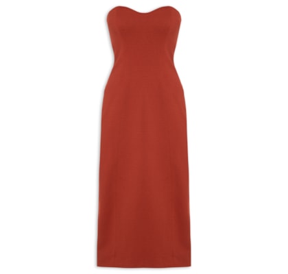 Vestido Midi Aro Textura - Vermelho