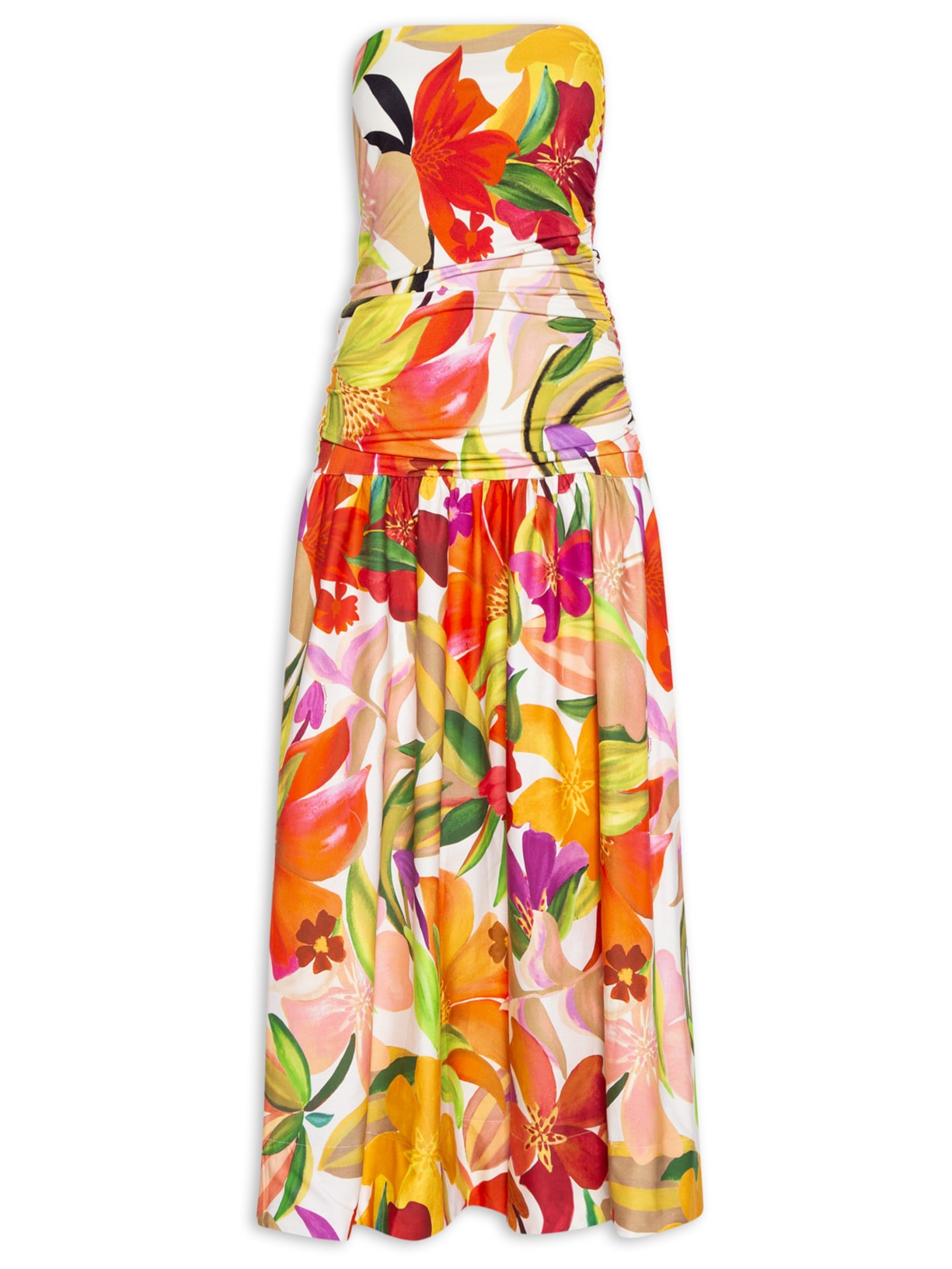 Vestido Midi Artsy Floral - Verde