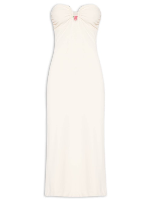 Vestido Midi Aviamento - Bege