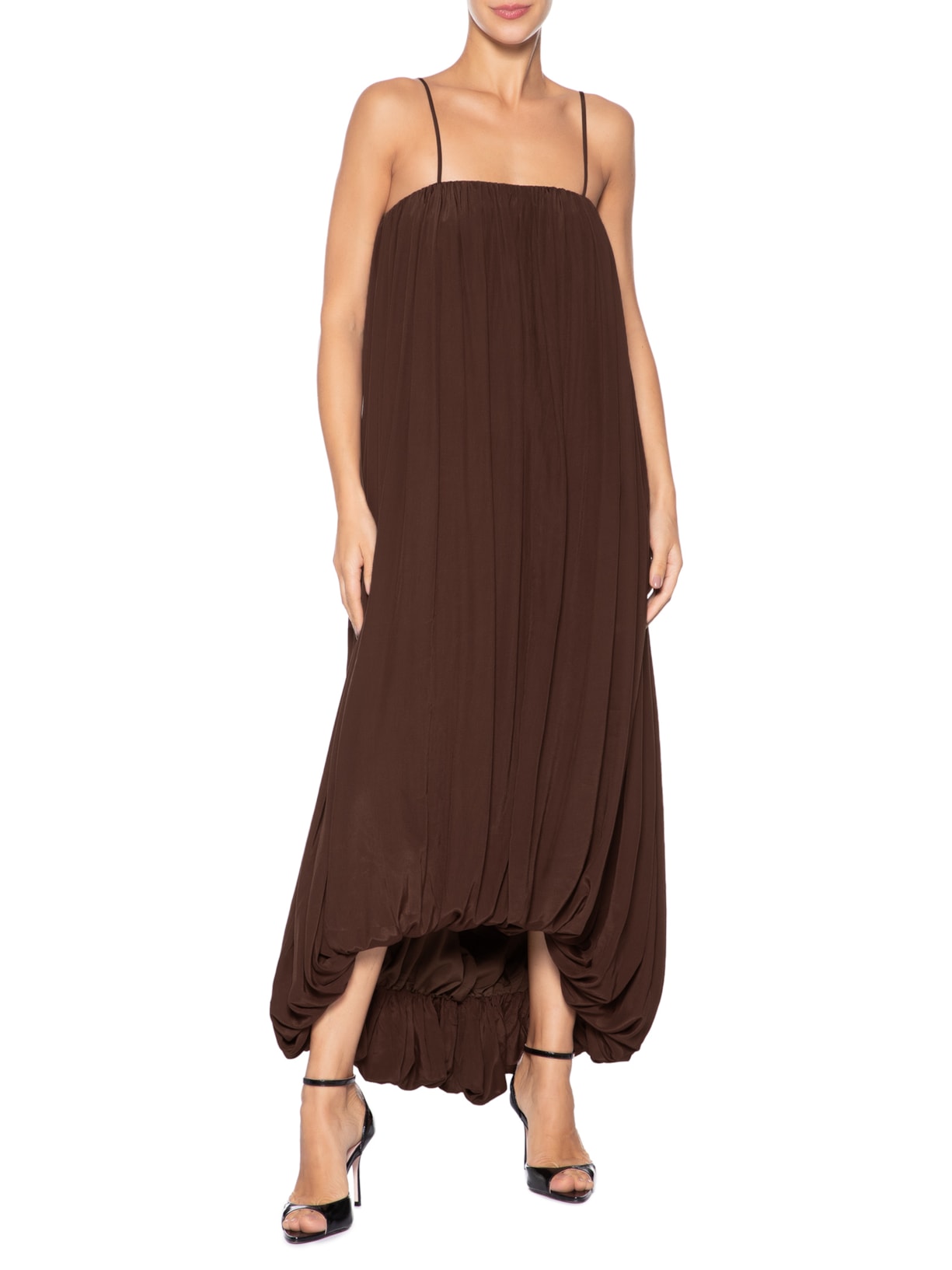 Vestido Midi Balonê Marrom '2Essential