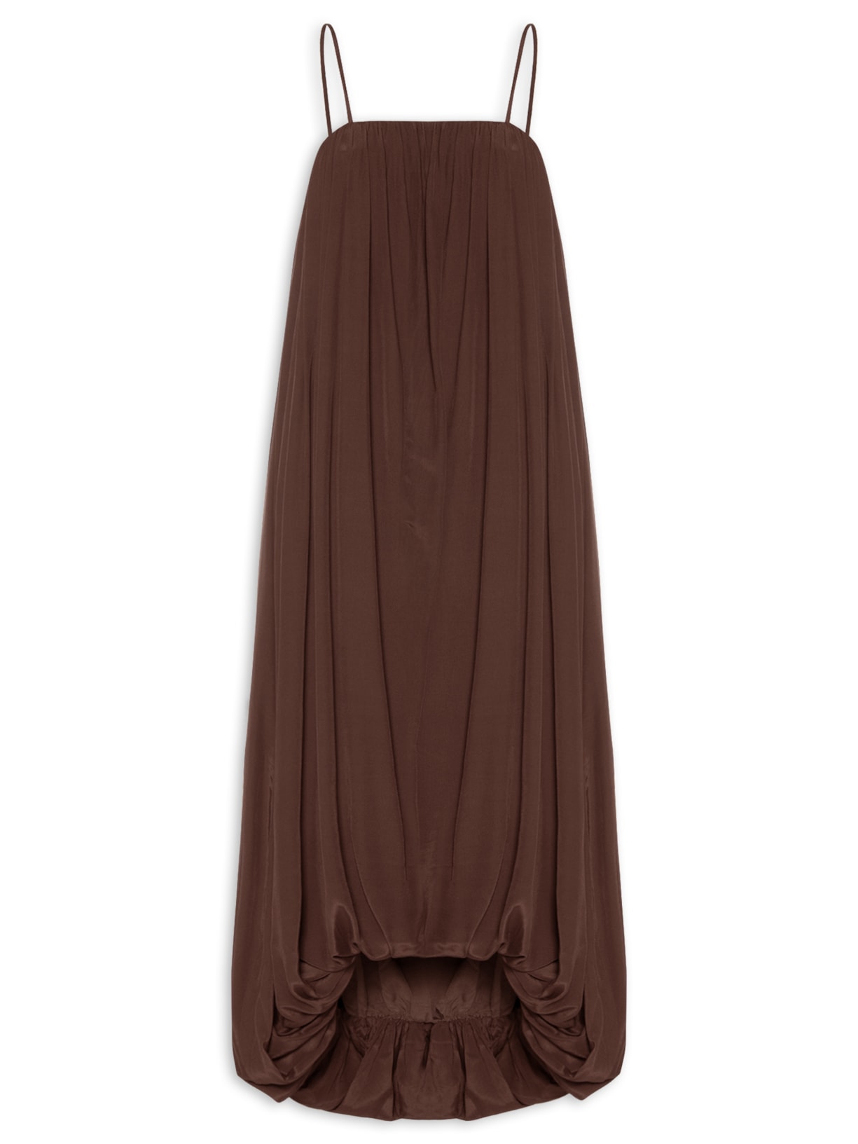 Vestido Midi Balonê - Marrom