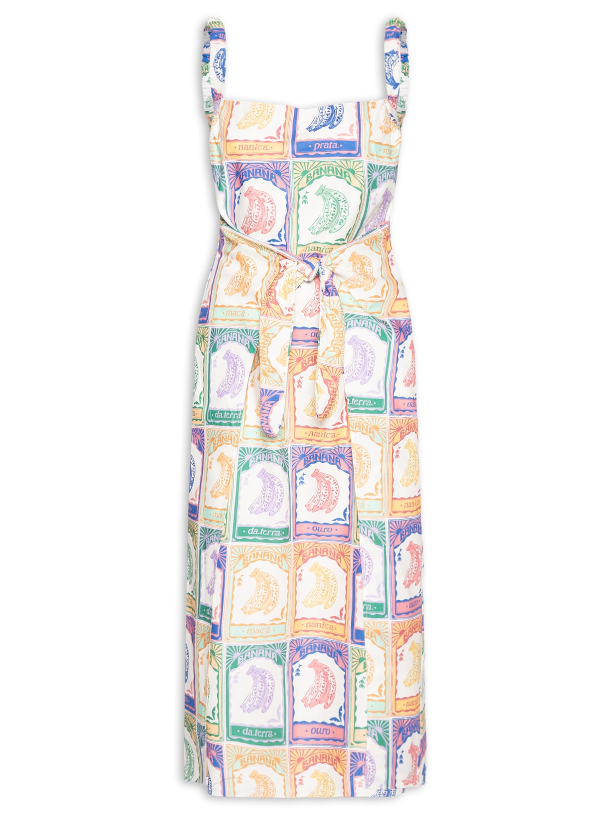 Vestido Midi Banana Selo Bege Farm