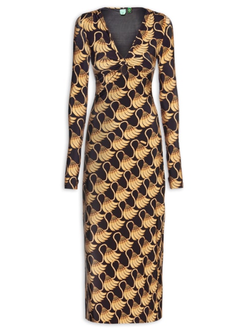 Vestido Midi Banana Tassel - Preto