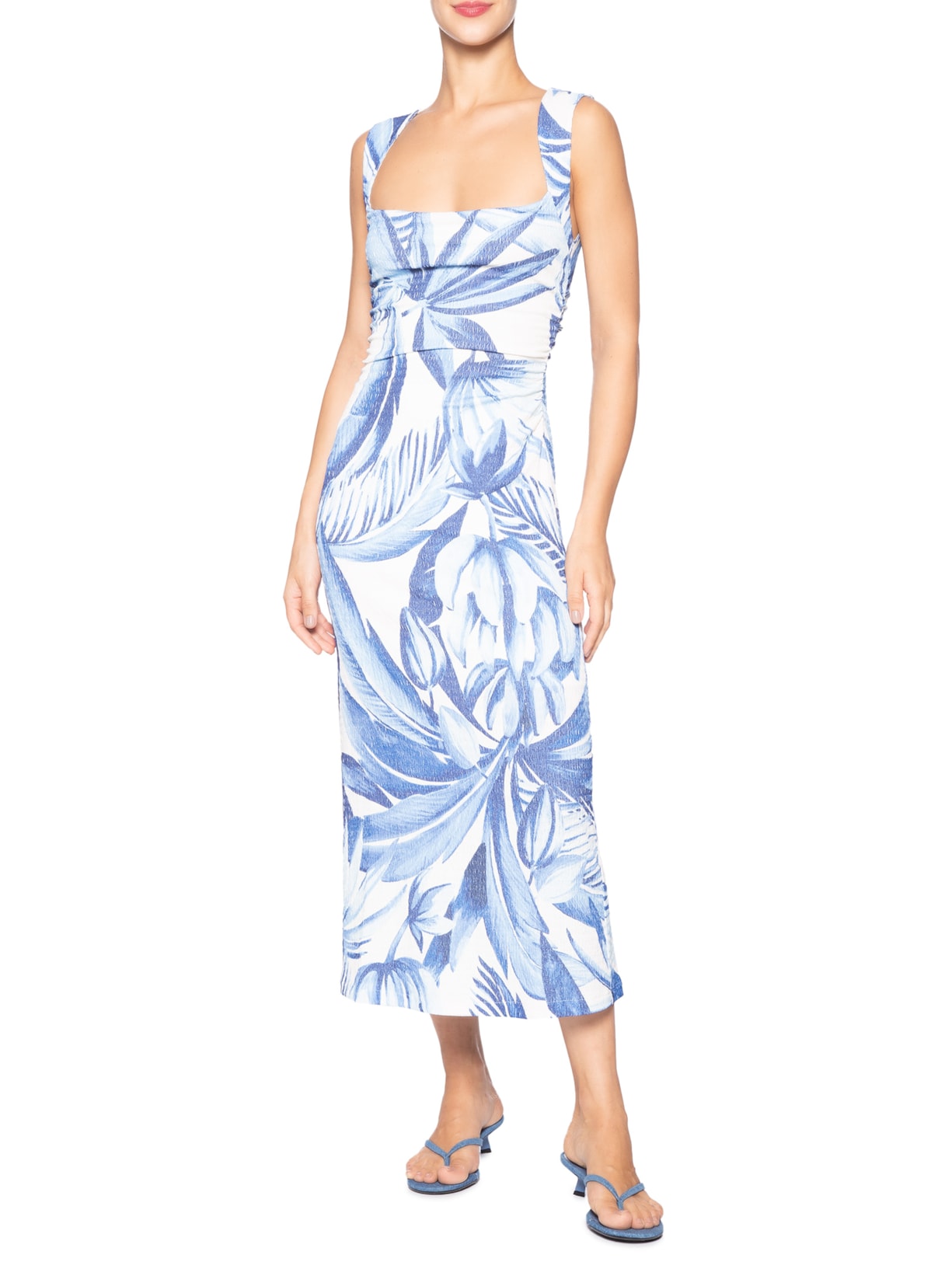 Vestido Midi Bananarte Importado Azul Farm