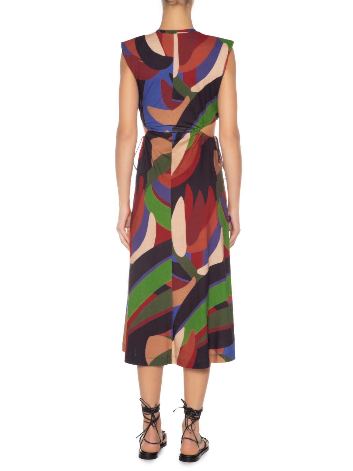 Vestido Midi Bananeira Gráfica Azul Farm