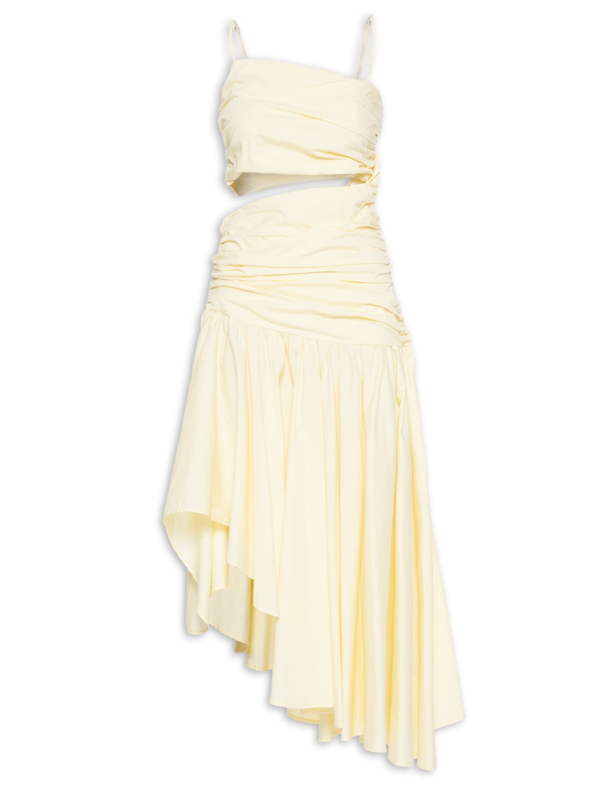 Vestido Midi Barra Irregular - Amarelo