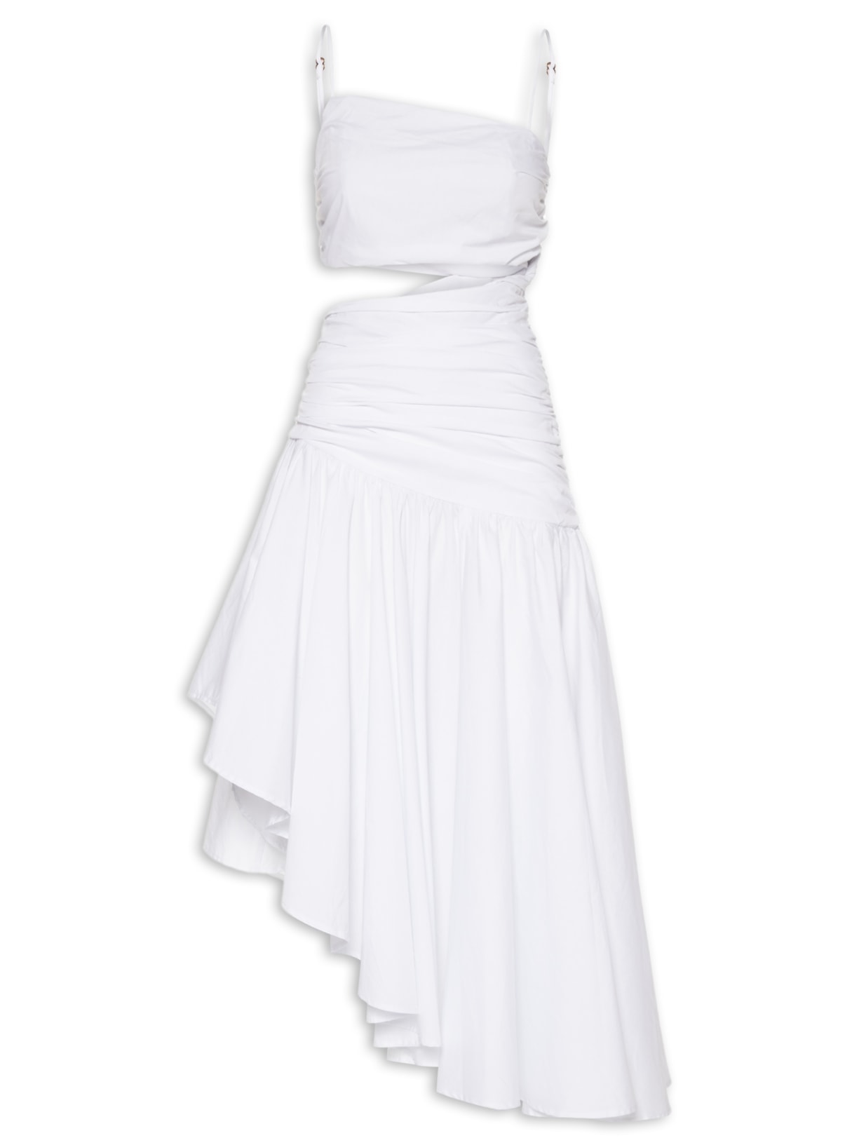 Vestido Midi Barra Irregular - Branco