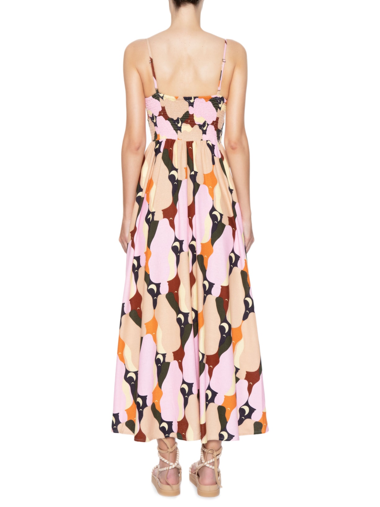 Vestido Midi Beijo Rosa Farm