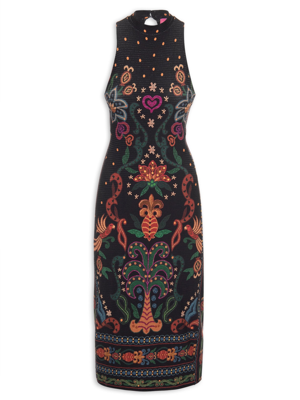 Vestido Midi Beleza Tropical - Preto