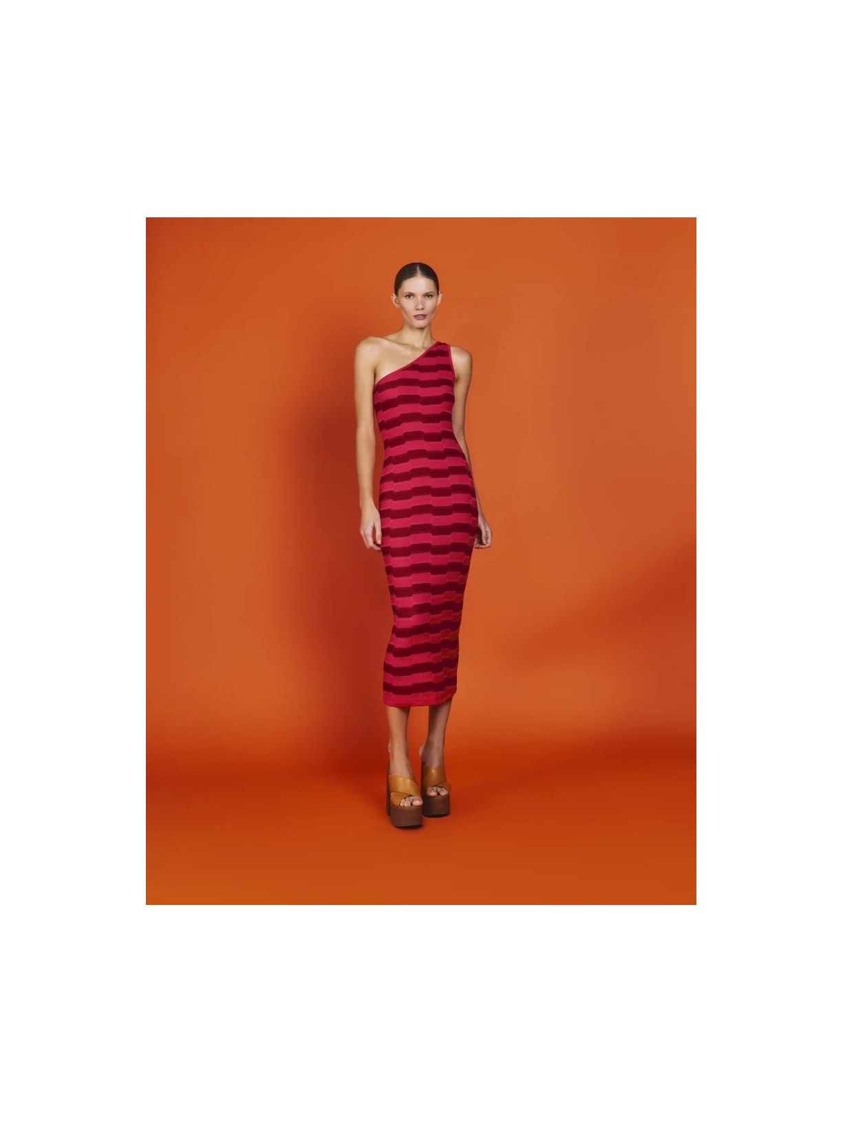 Vestido Midi Bicolor Tricot Mareh Búzios Rosa Shop Ginger