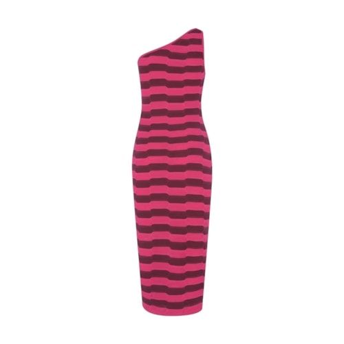Vestido Midi Bicolor Tricot Mareh Búzios Rosa