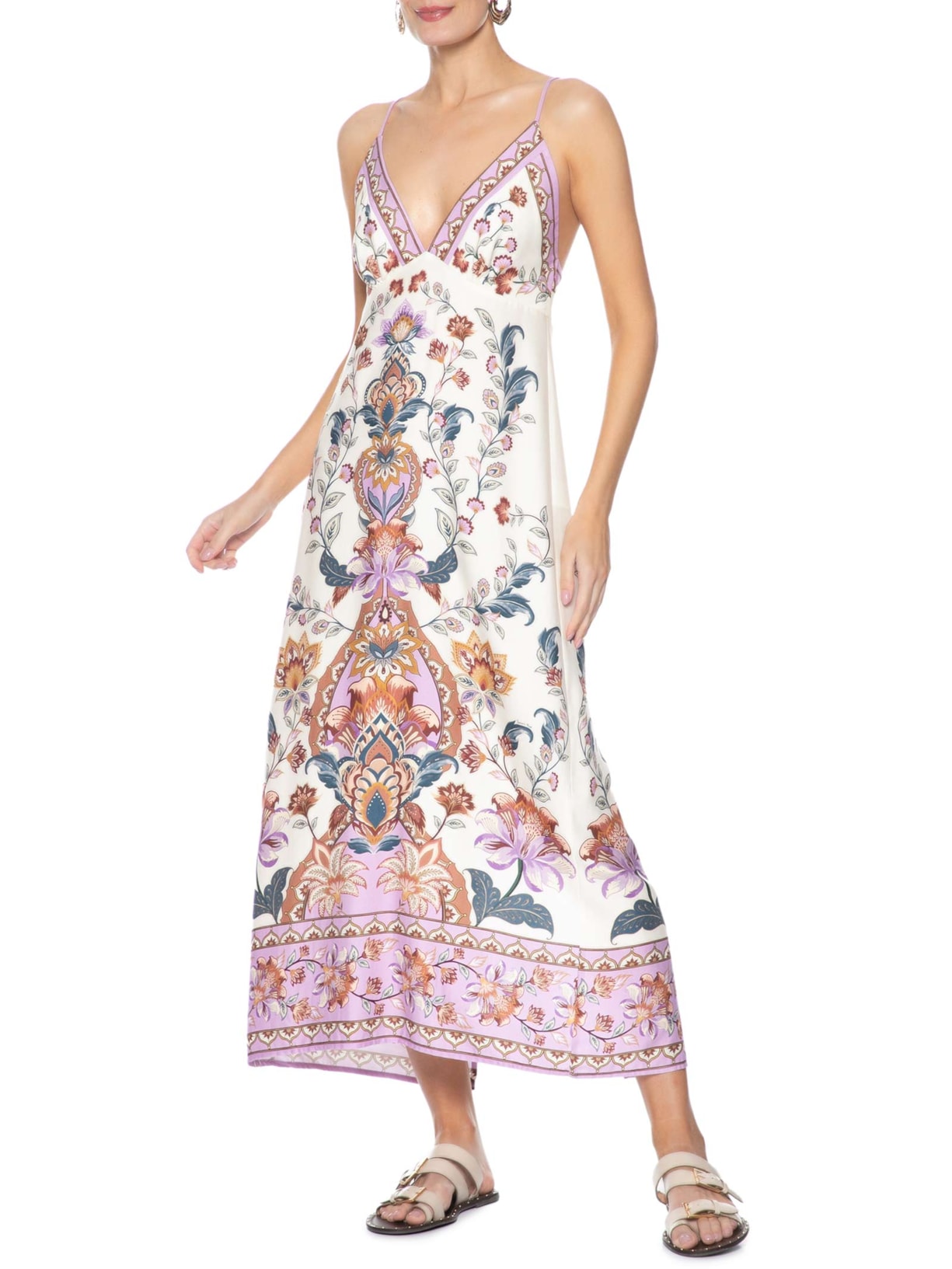 Vestido Midi Boho Maravilha Off White Farm