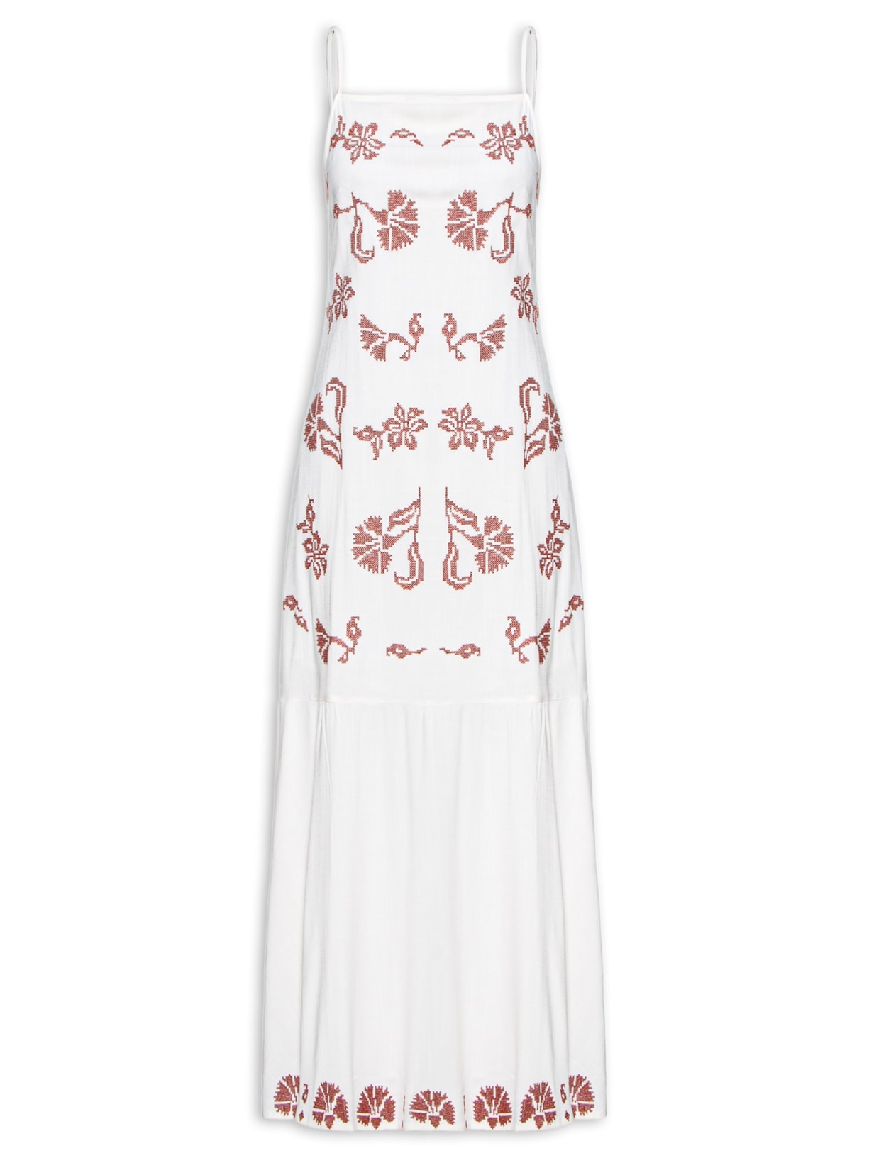 Vestido Midi Bordado Kasuthi - Branco