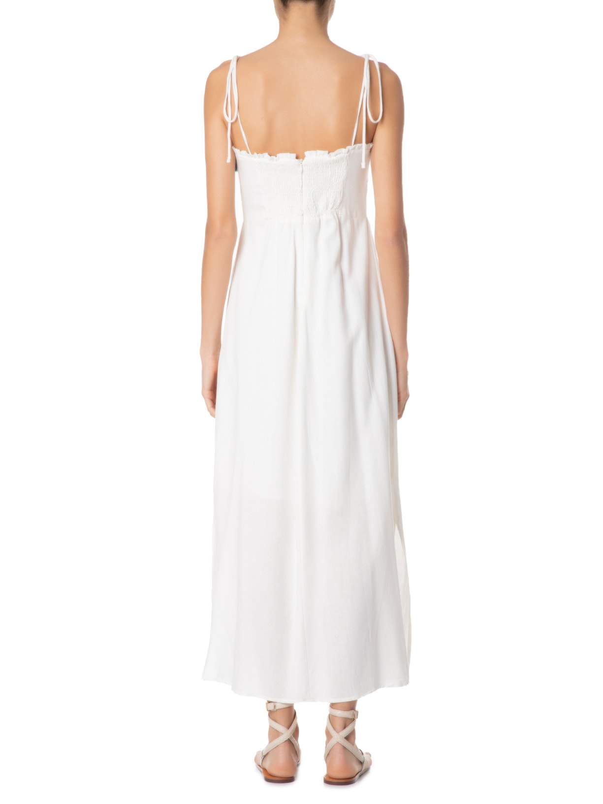 Vestido Midi Bordado Pampelonne Branco Maria Filó