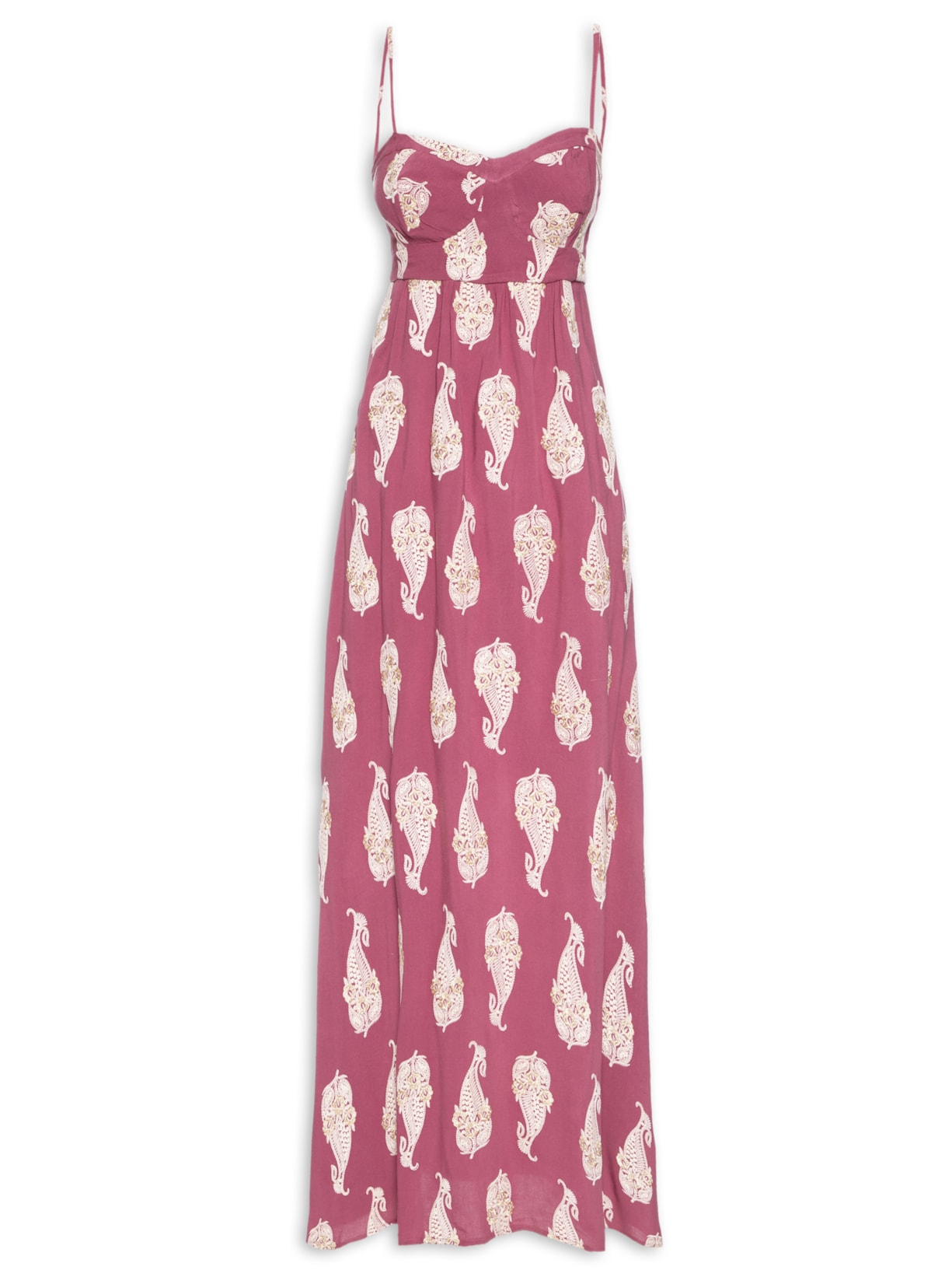 Vestido Midi Bordado Peixe - Roxo