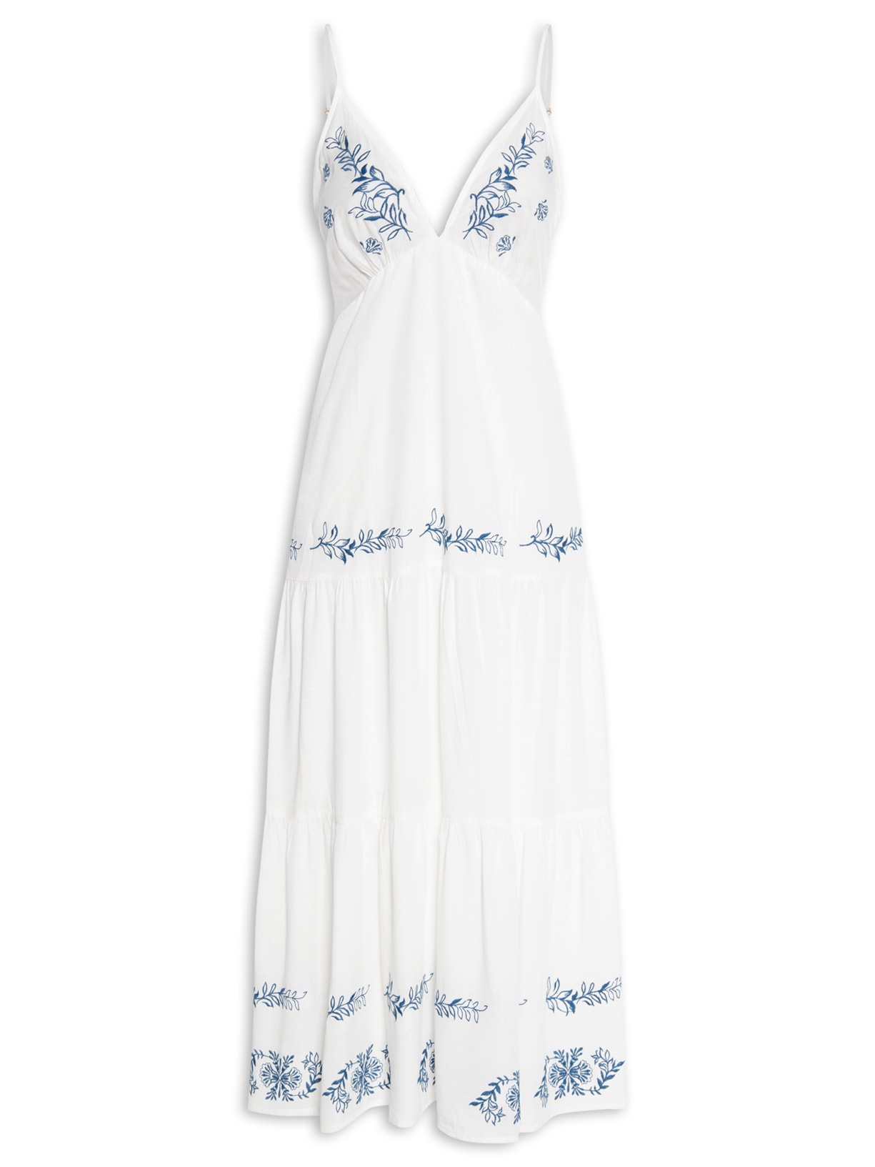 Vestido Midi Bordado Positano - Branco