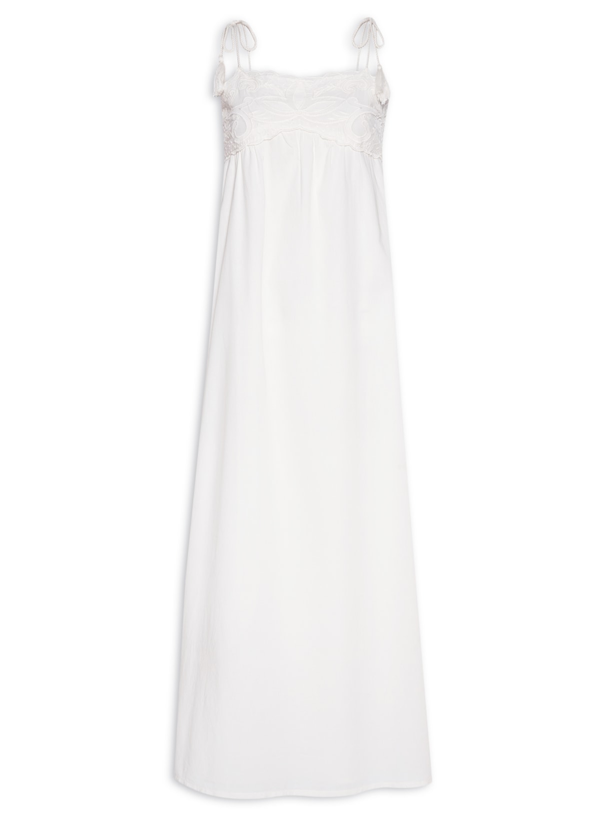 Vestido Midi Bordado Raje - Branco