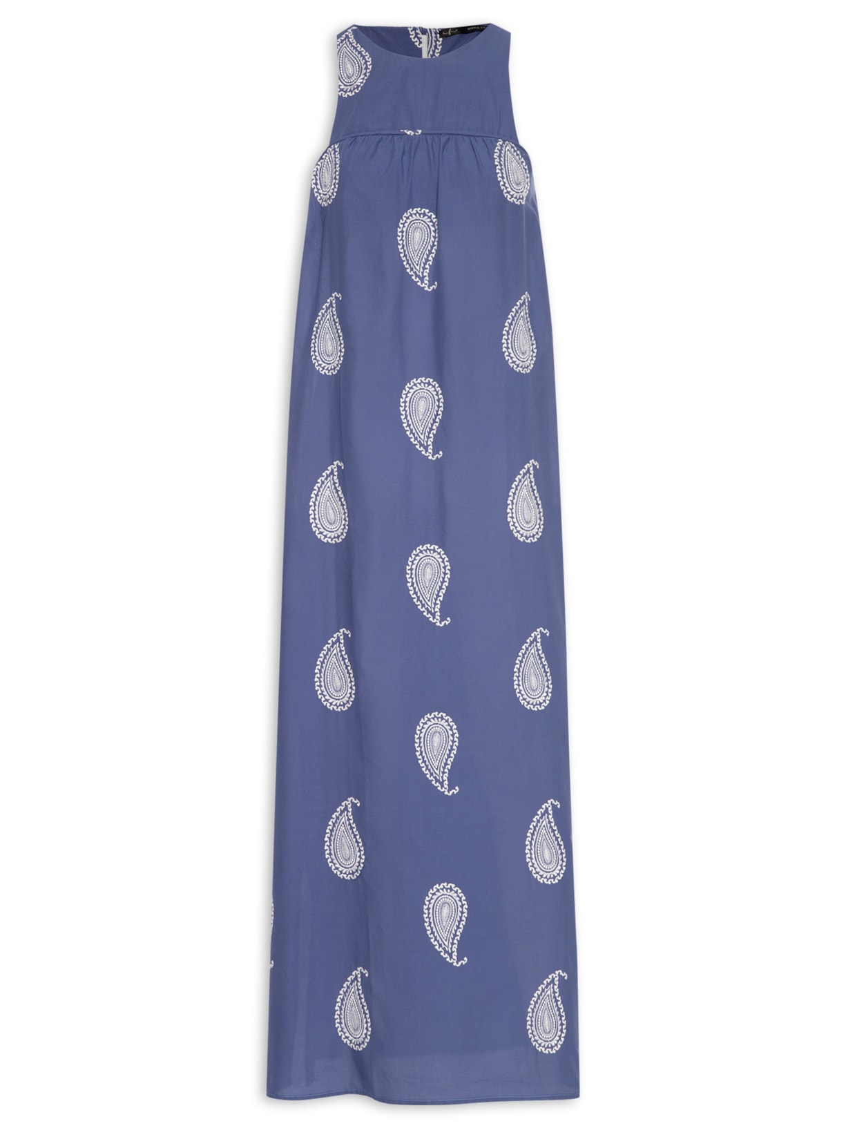 Vestido Midi Bordado Tulum - Azul