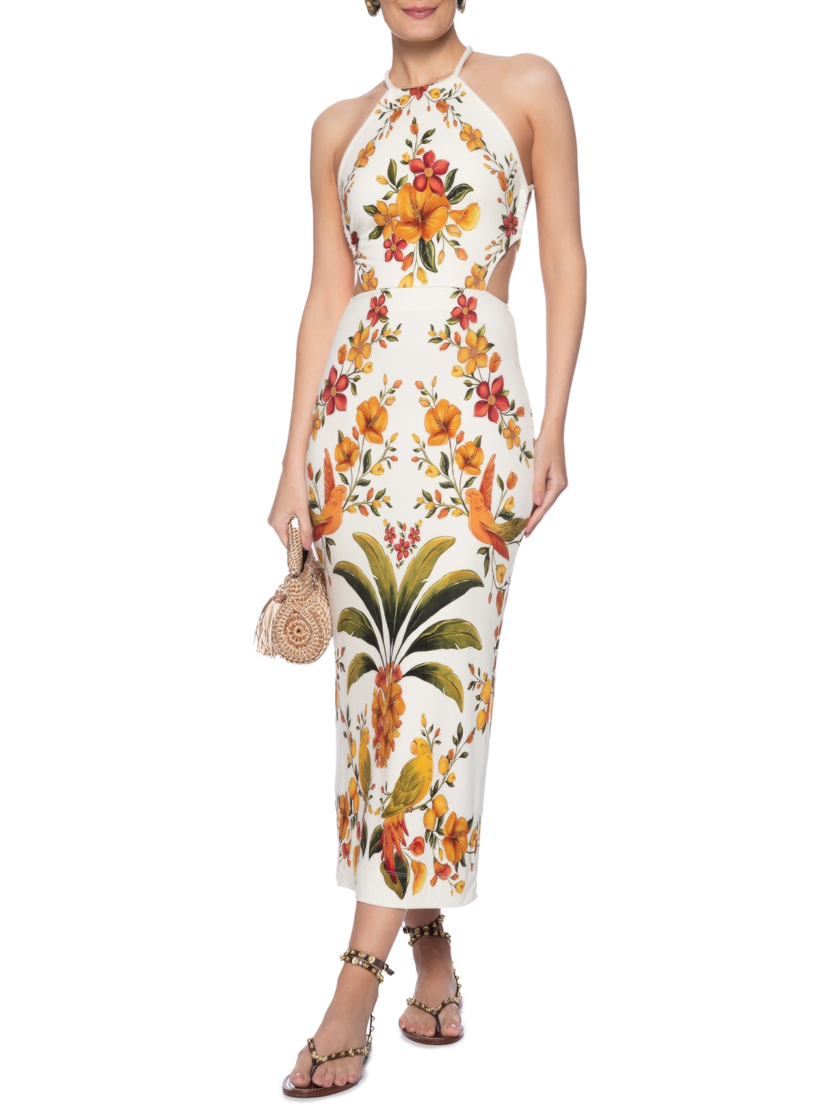 Vestido Midi Bosque Chic Branco Farm