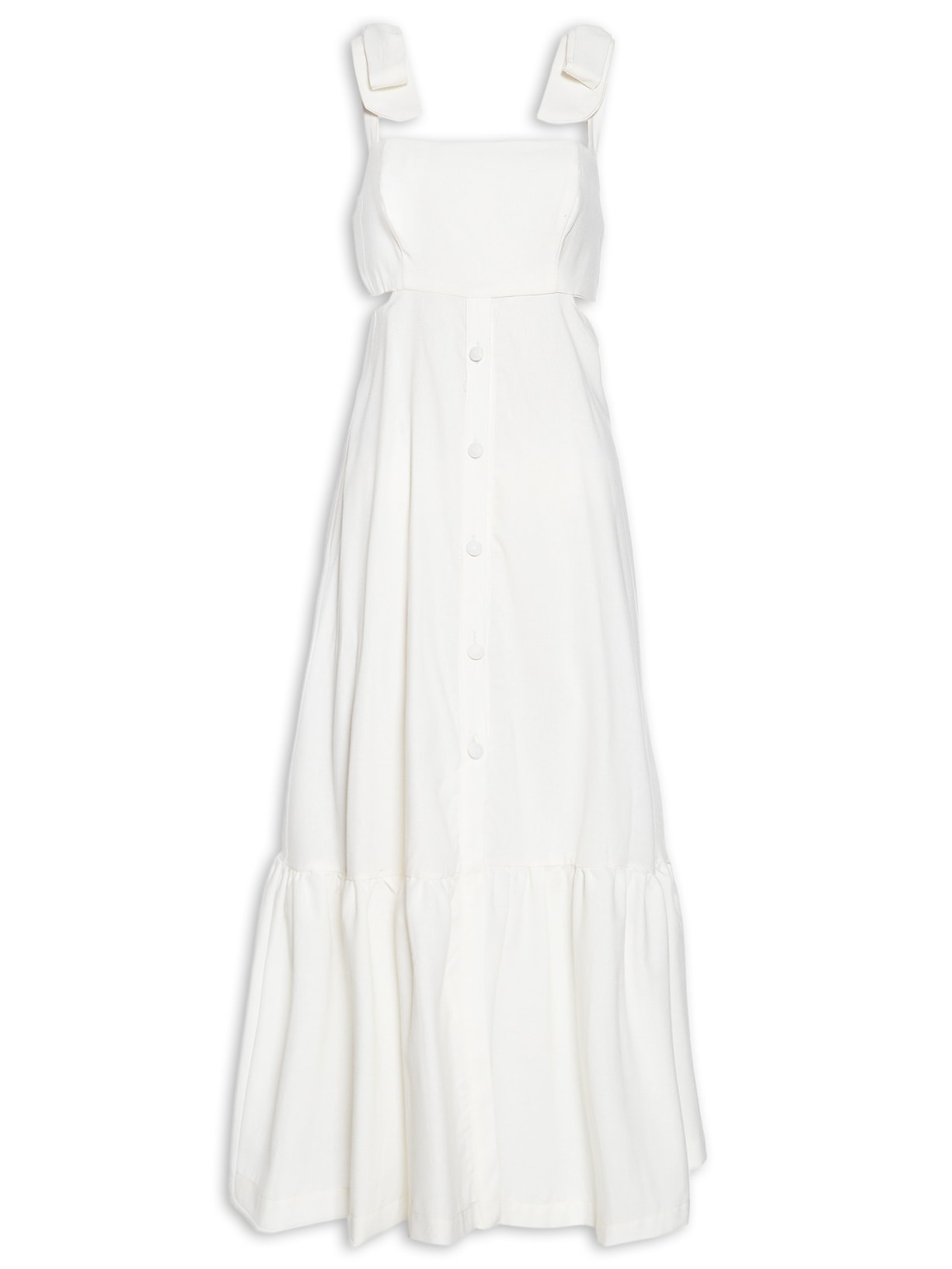 VESTIDO MIDI BOTOES FRENTE Branco Farm