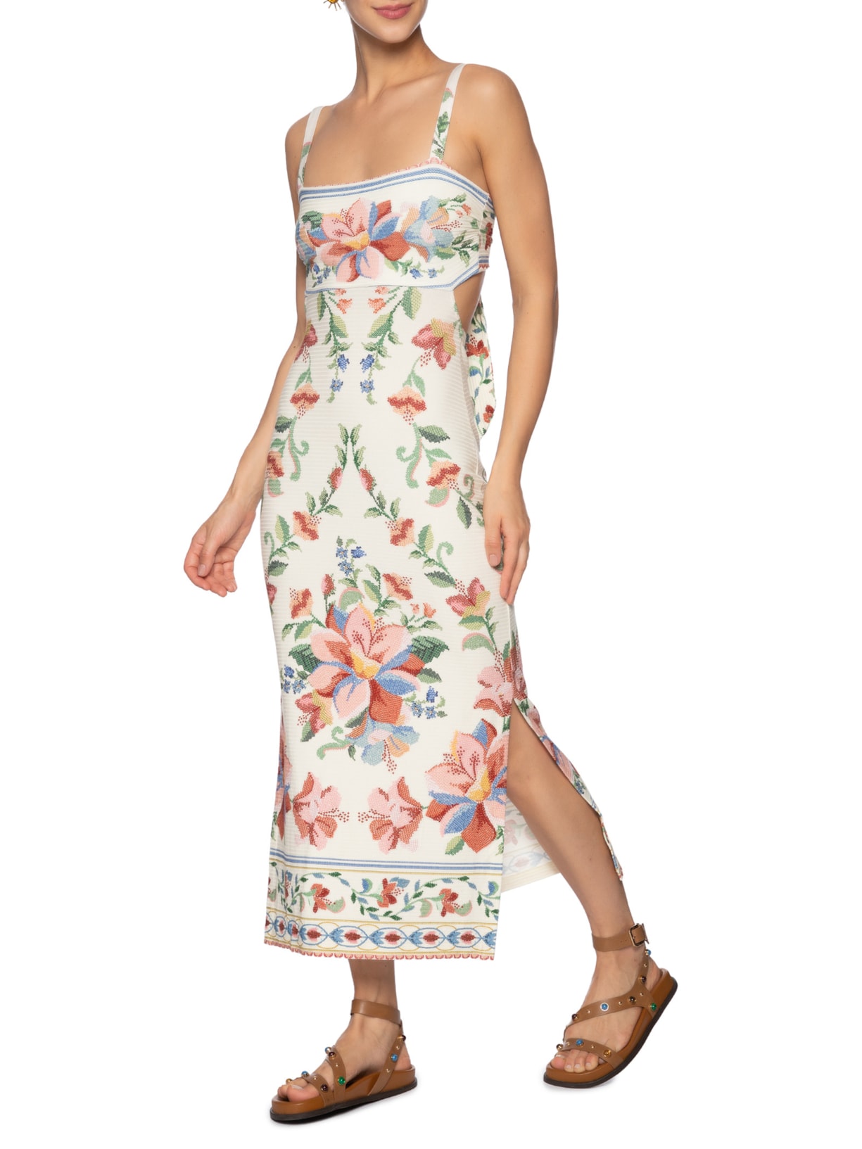 Vestido Midi Brisa Serena Off White Farm