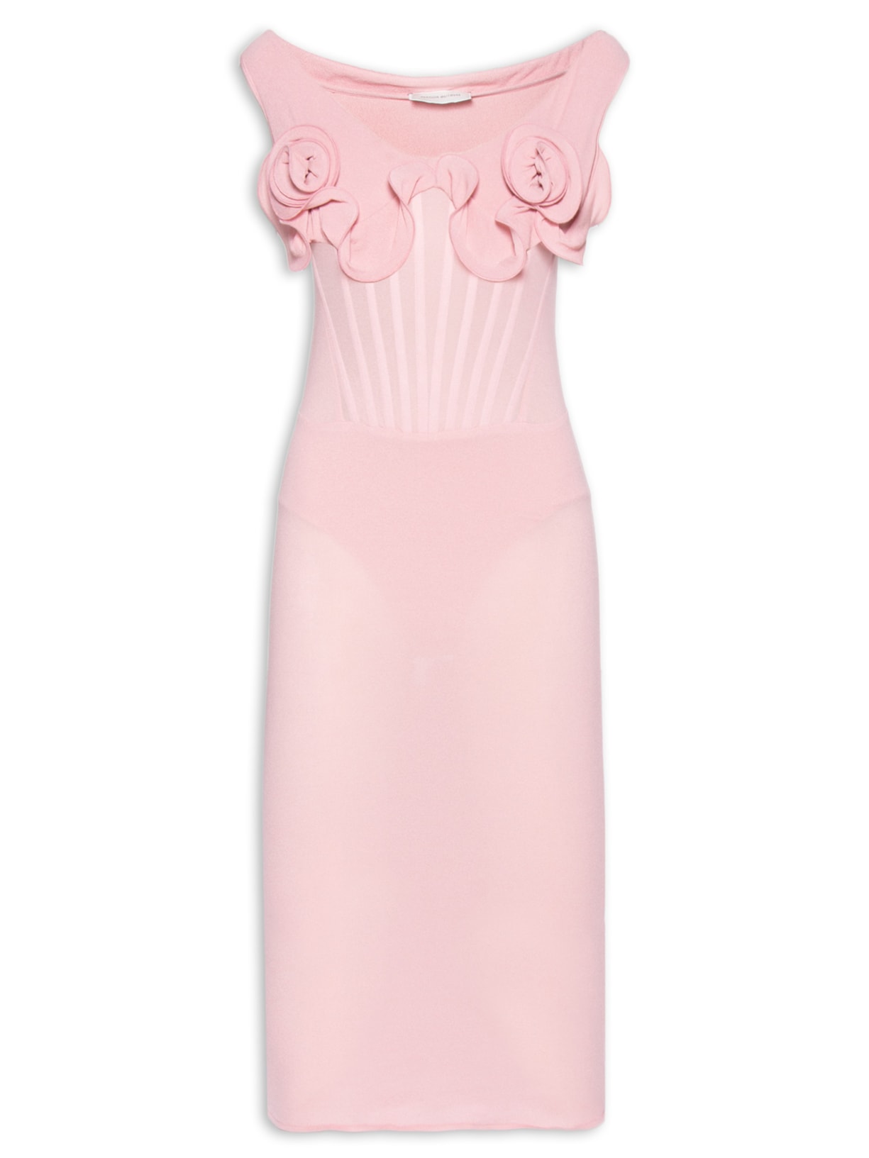 Vestido Midi Bustiê Florido - Rosa