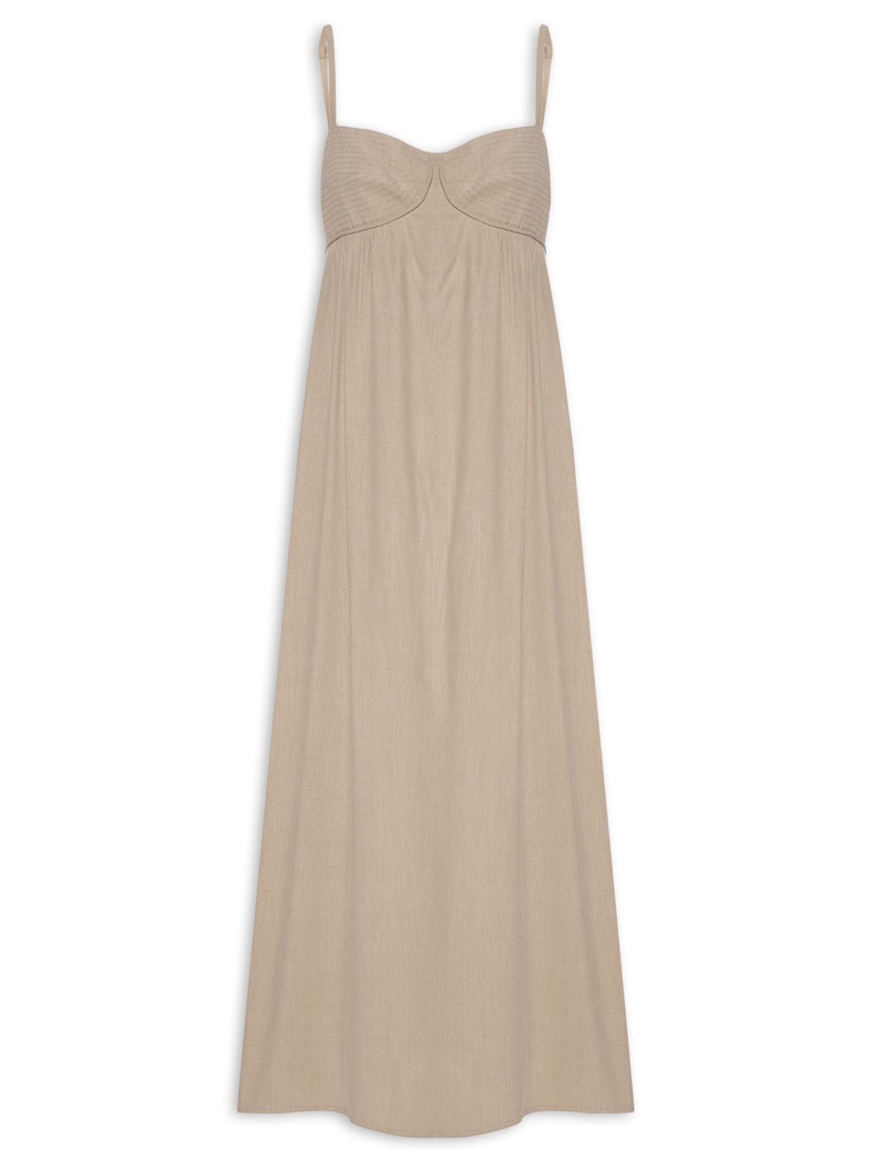 Vestido Midi Busto Estruturado - Bege