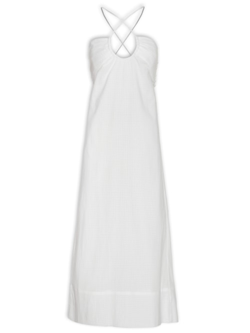 Vestido Midi Busto Franzido - Branco
