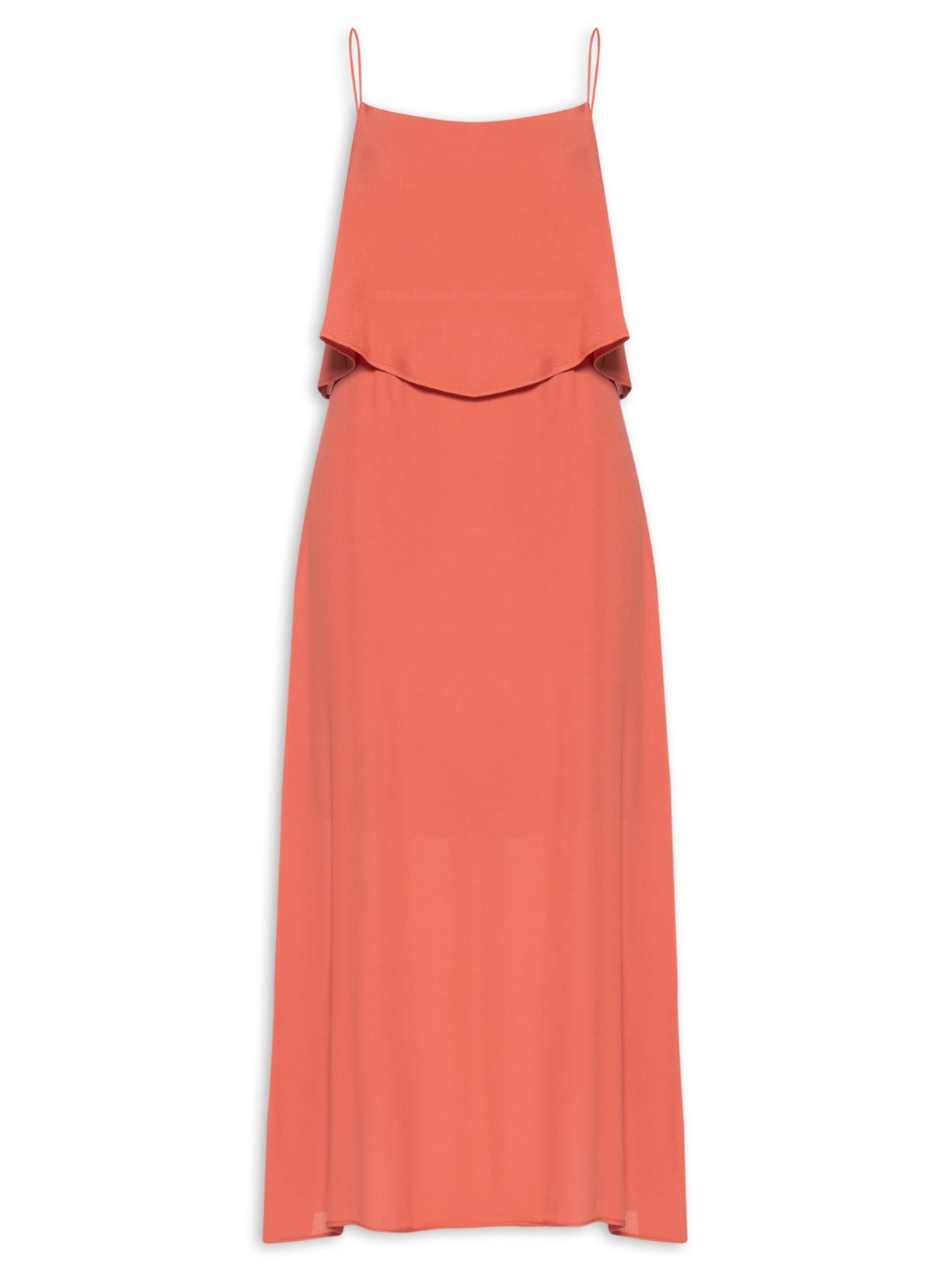 Vestido Midi Busto Sobreposto - Laranja