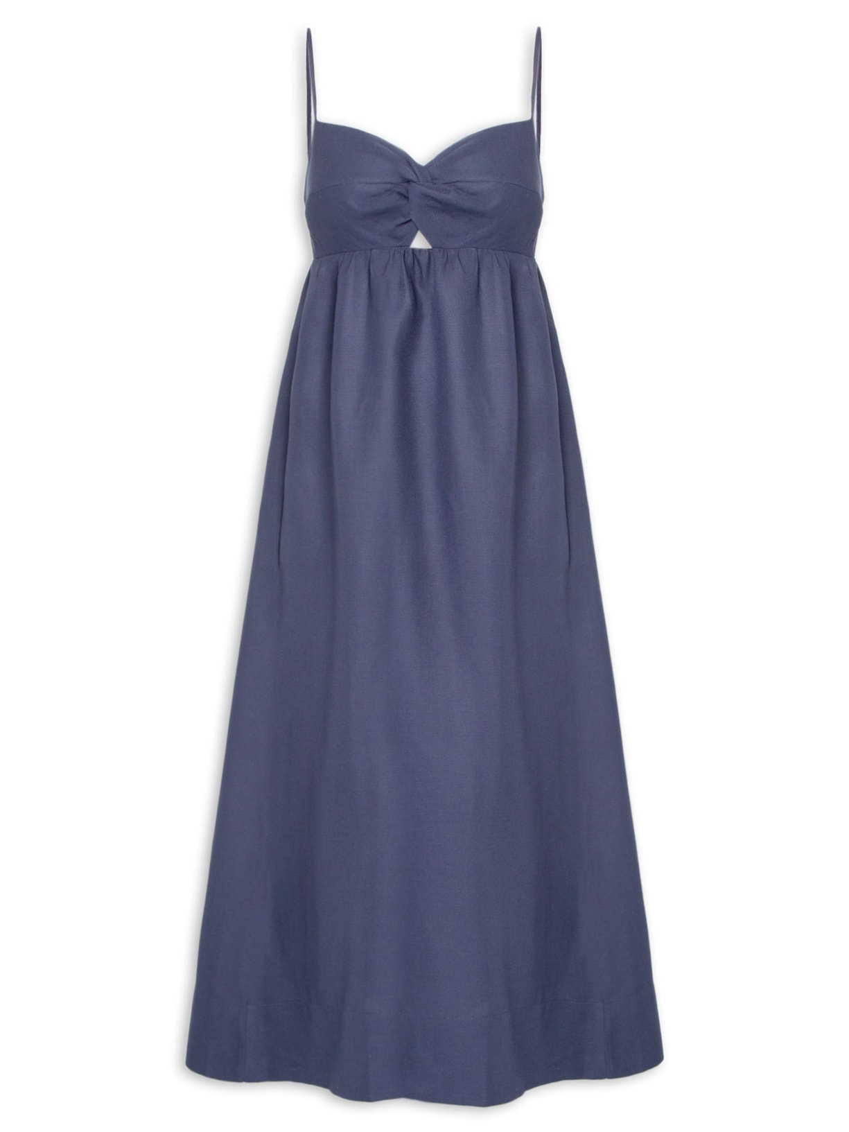 Vestido Midi Busto Torção Azul Animale