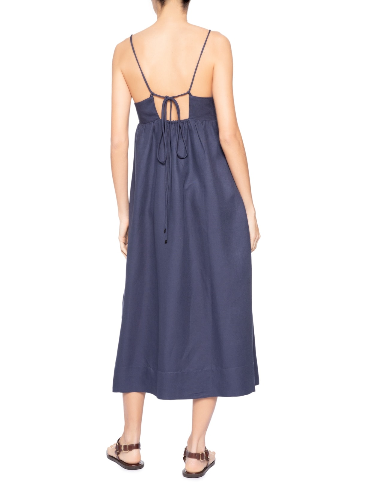 Vestido Midi Busto Torção Azul Animale