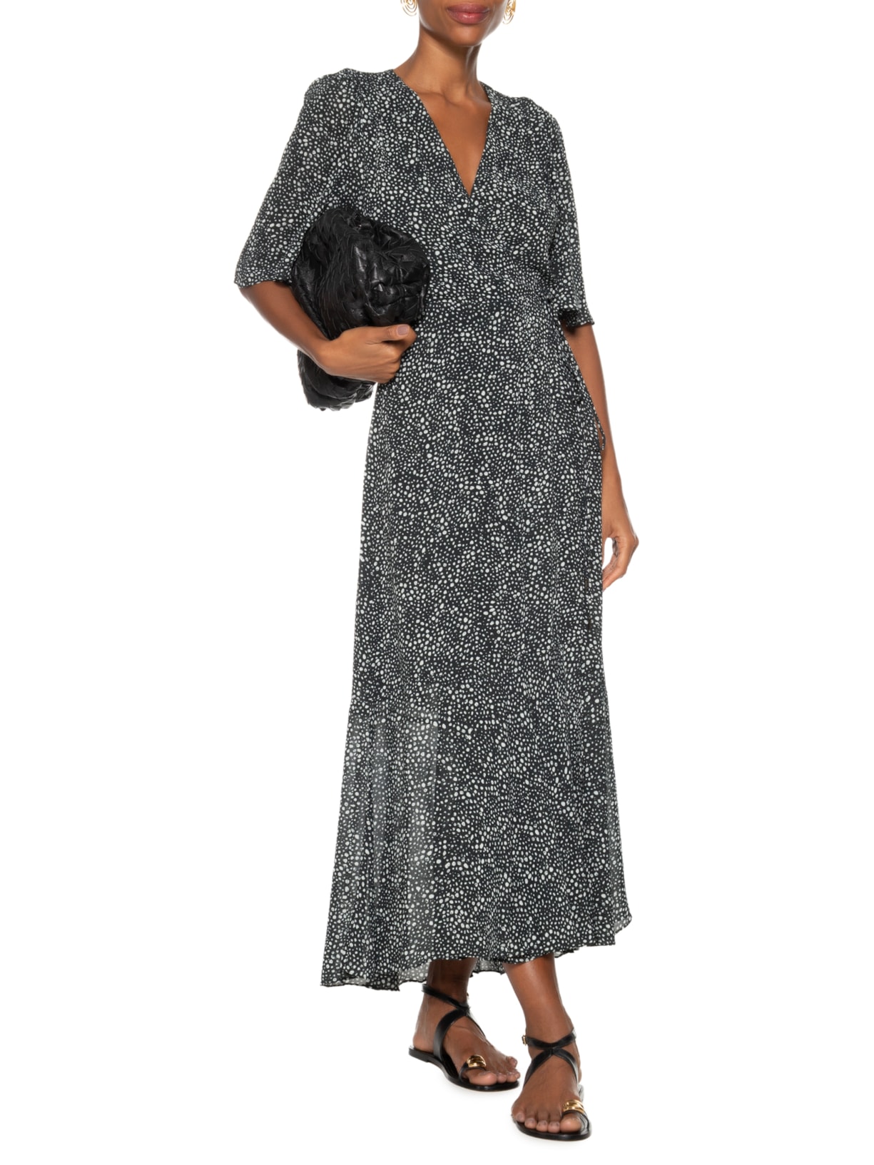 Vestido Midi Cachecouer Pois Lajedo Preto Animale