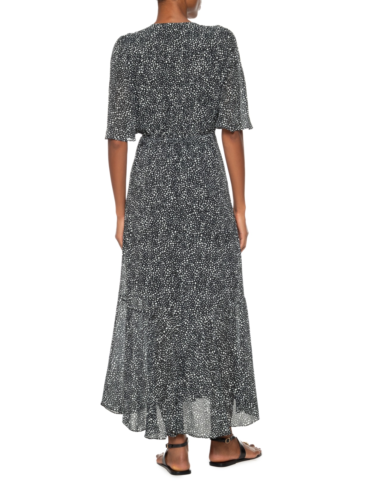 Vestido Midi Cachecouer Pois Lajedo Preto Animale