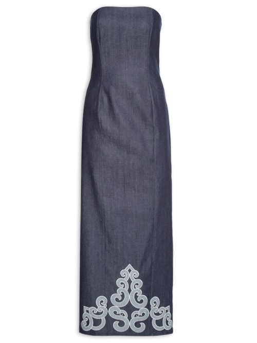 Vestido Midi Cacto - Azul