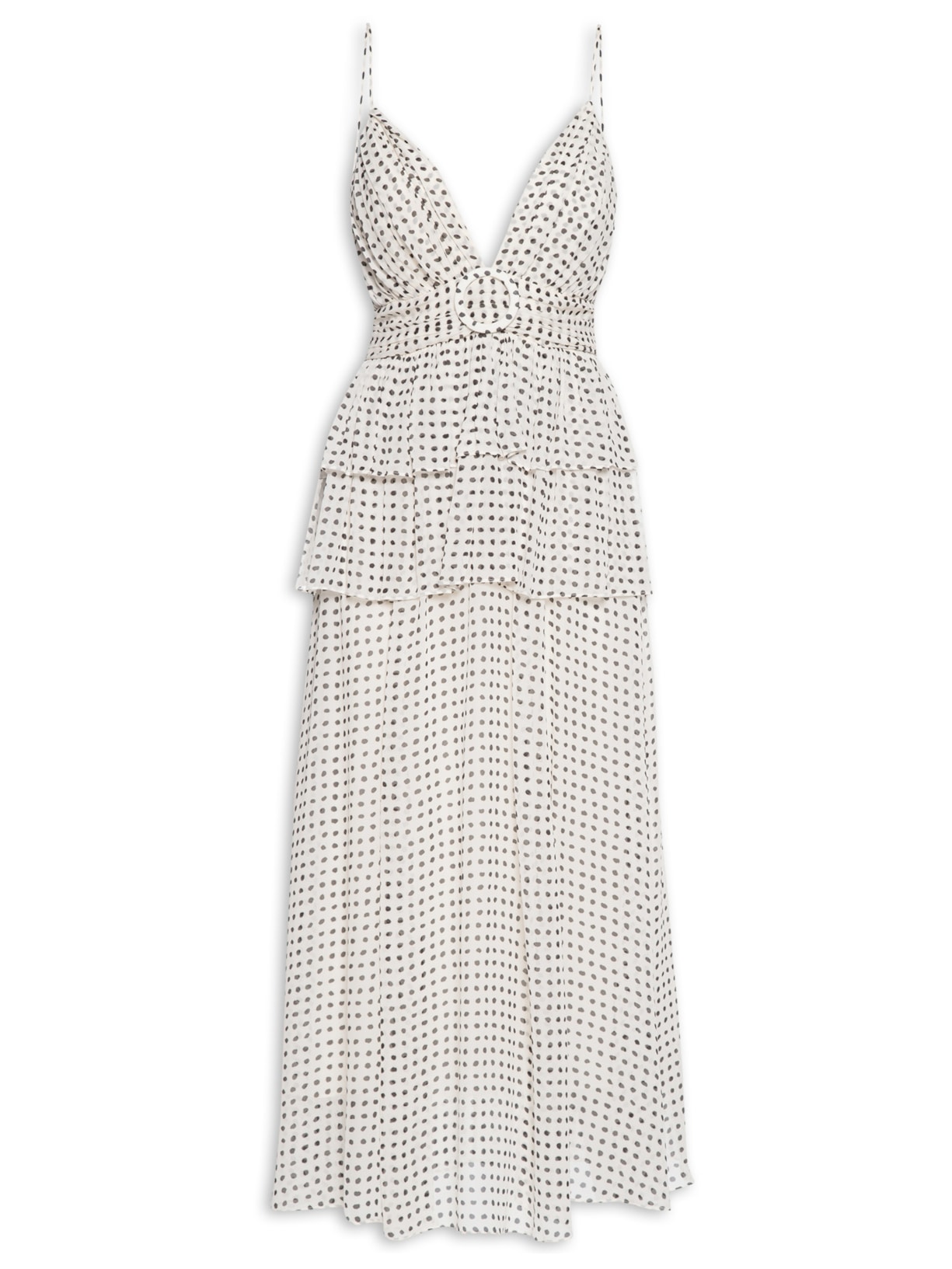 Vestido Midi Camadas Pois Boliha Kirli - Bege