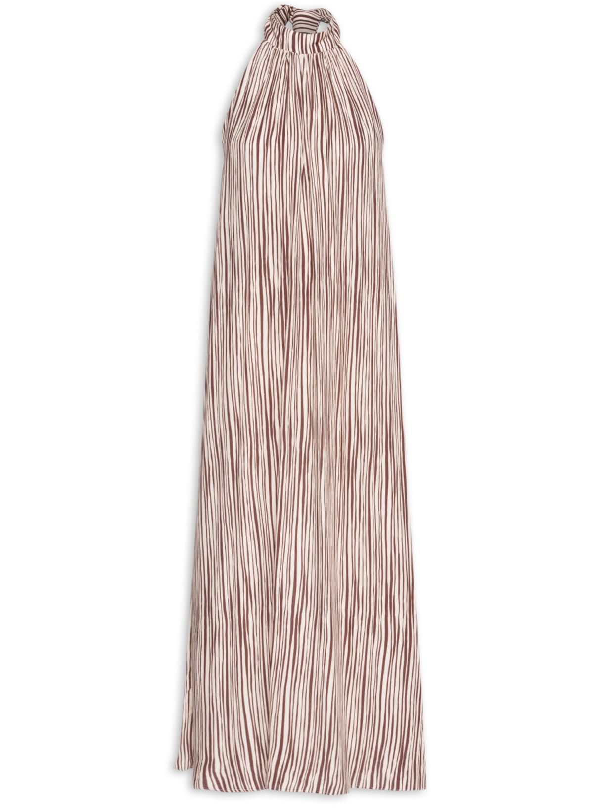 Vestido Midi Cambraia Estampa Leme - Bege