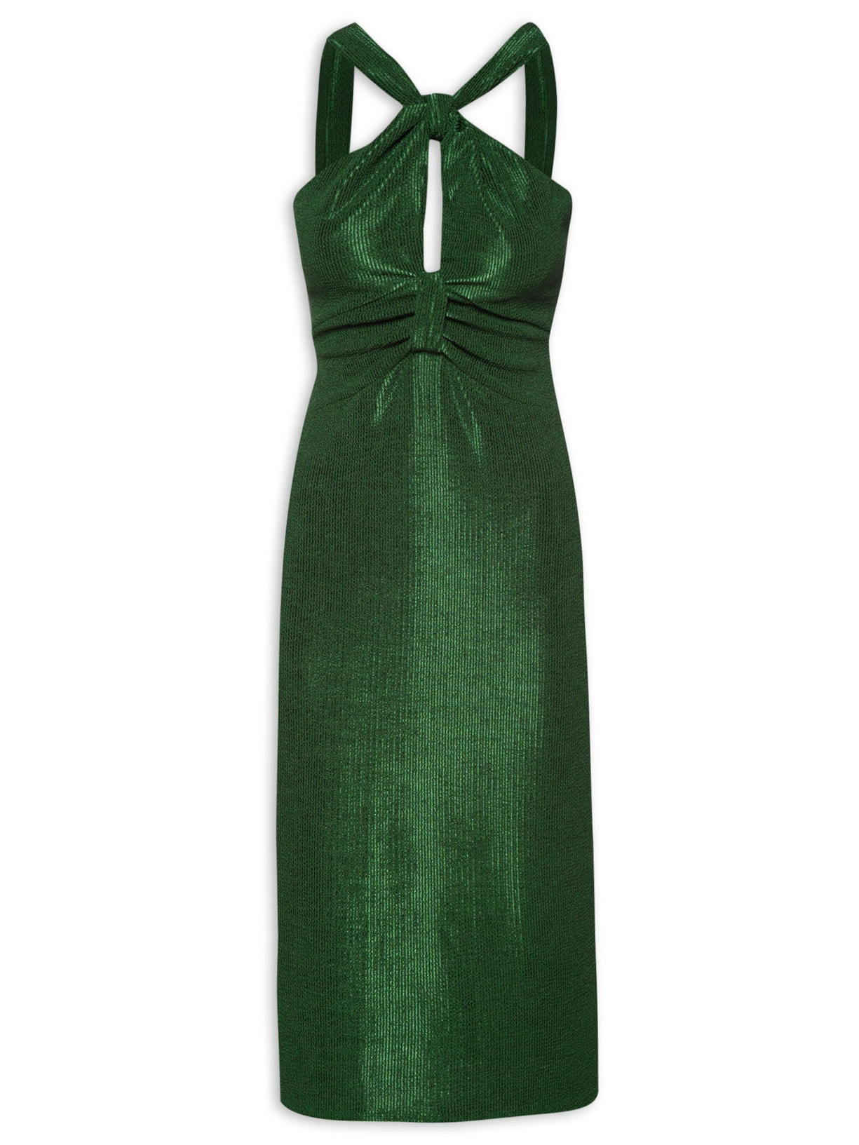 Vestido Midi Canelado - Verde