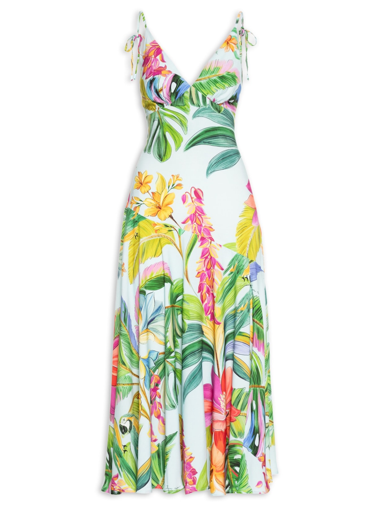 Vestido Midi Canto Dos Pássaros Azul Farm