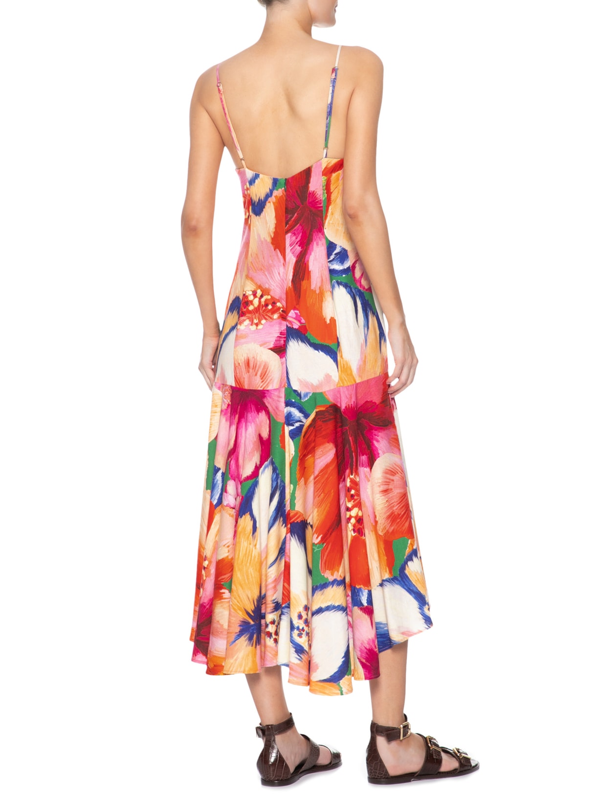 Vestido Midi Caribe Rosa Farm