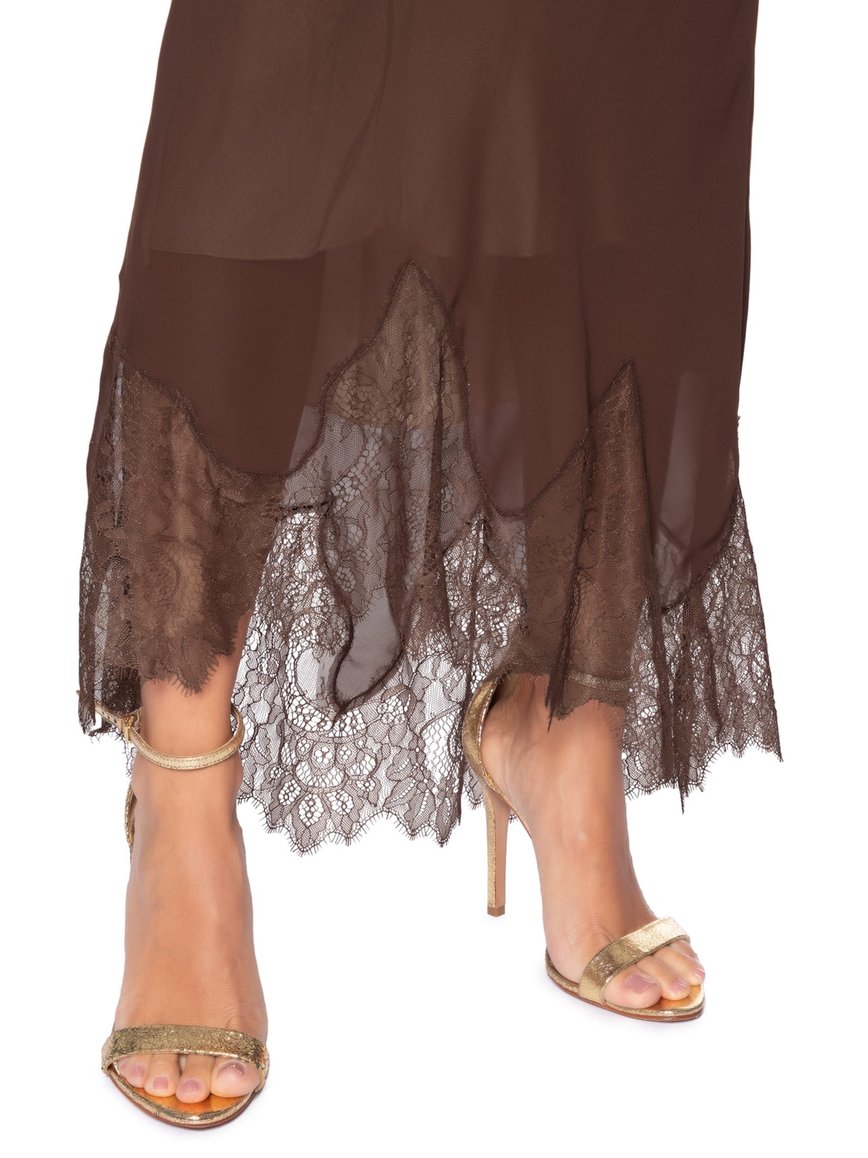 Vestido Midi Catarina Renda Marrom Fabulous Agilitá