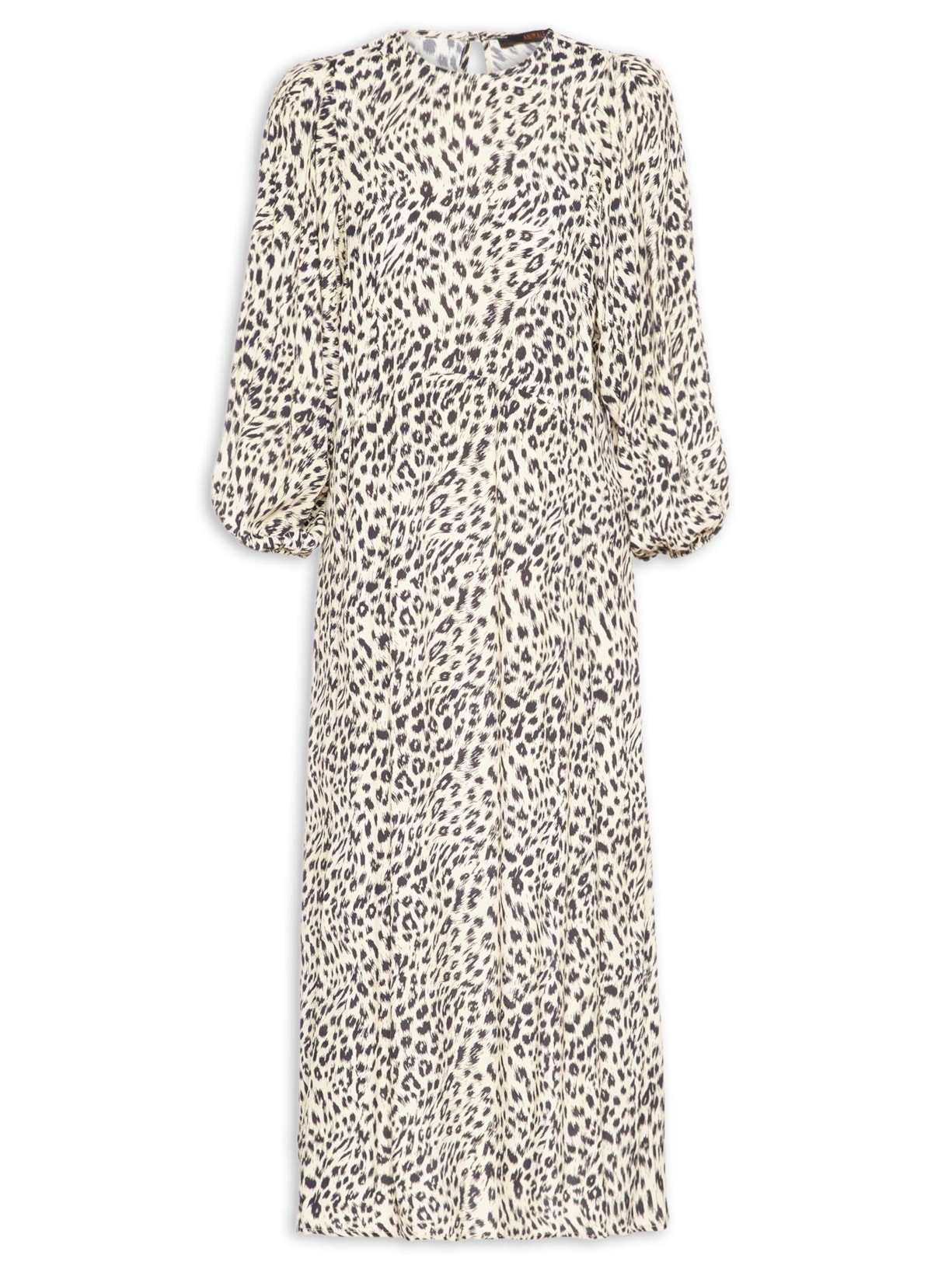 Vestido Midi Cava Quadrada Onça Abby Animal Pint Animale