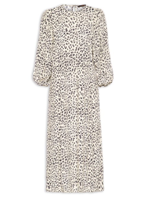 Vestido Midi Cava Quadrada Onça Abby - Animal Pint