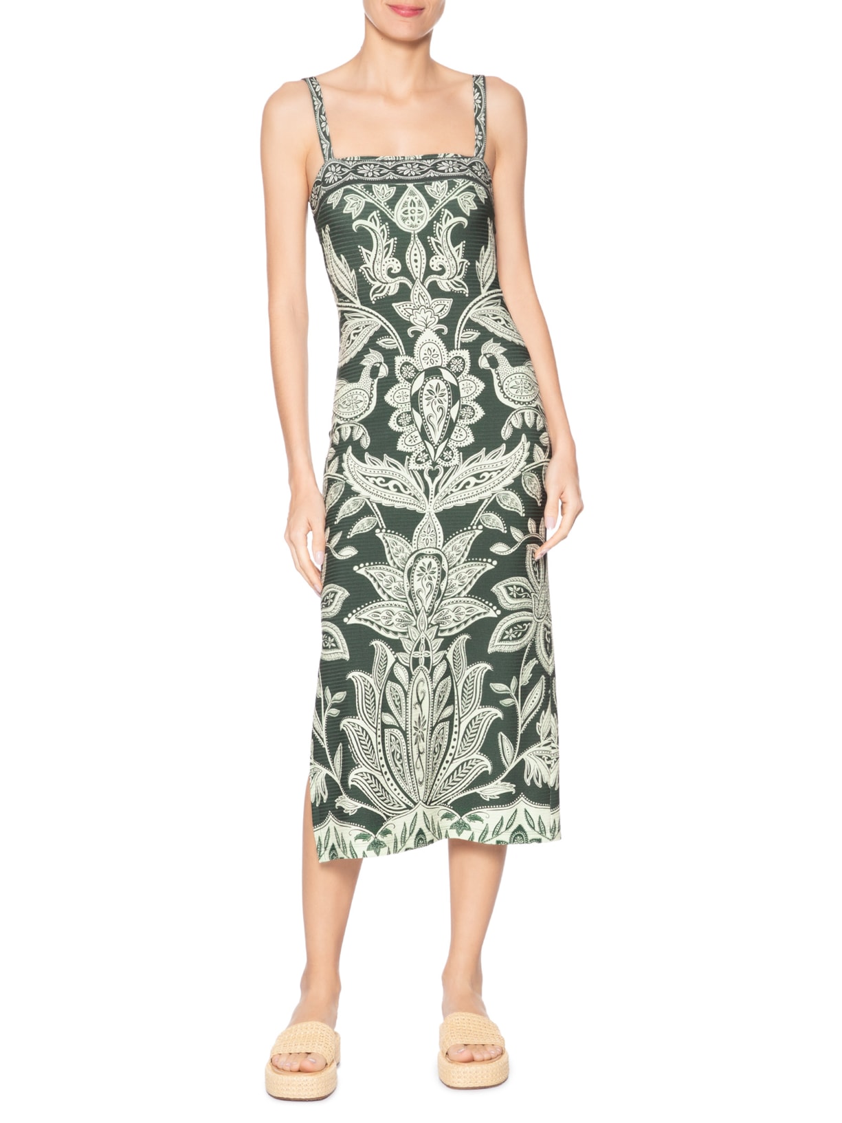 Vestido Midi Céu De Arara Verde Farm