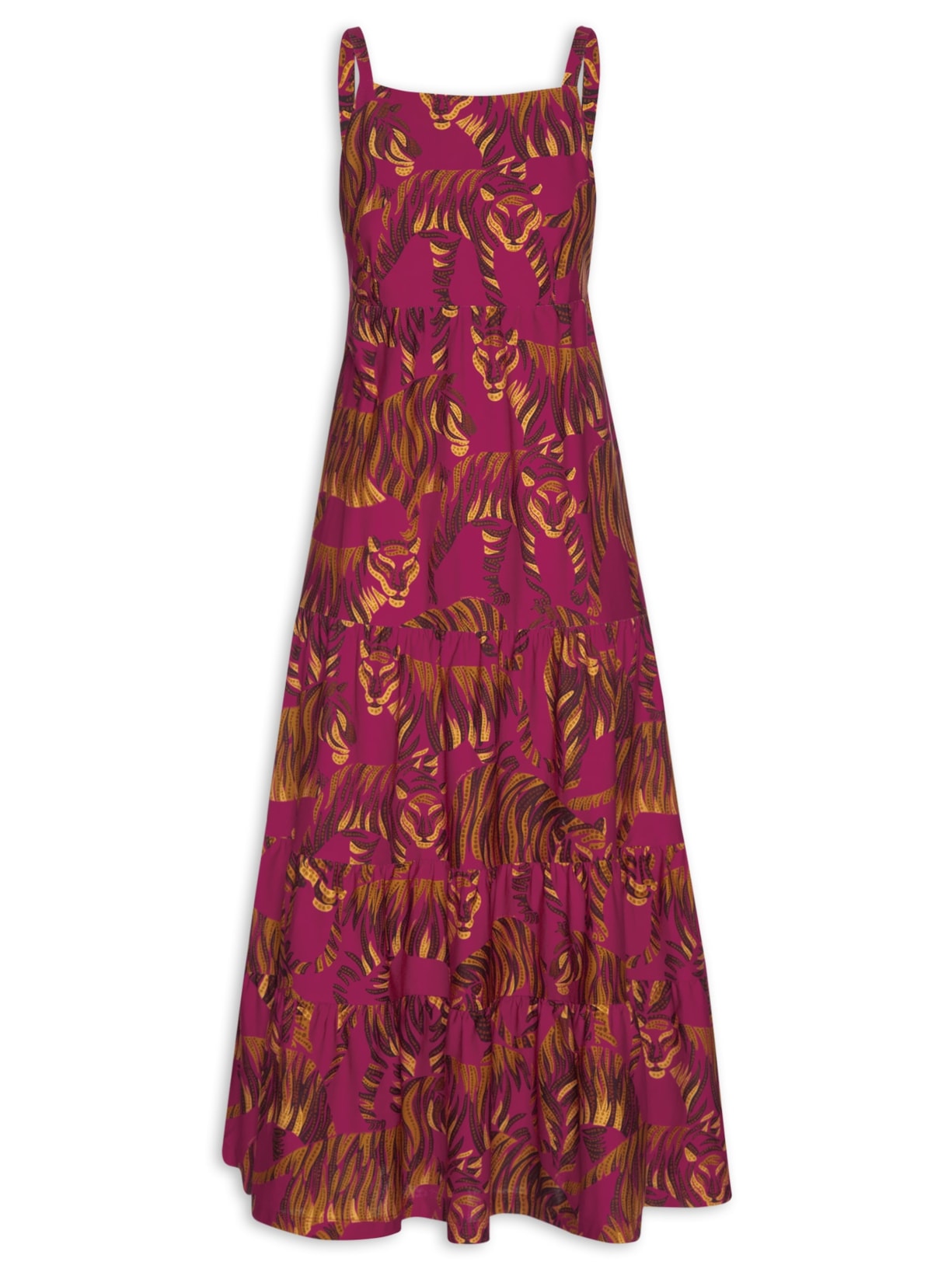Vestido Midi Céu De Tigre - Rosa