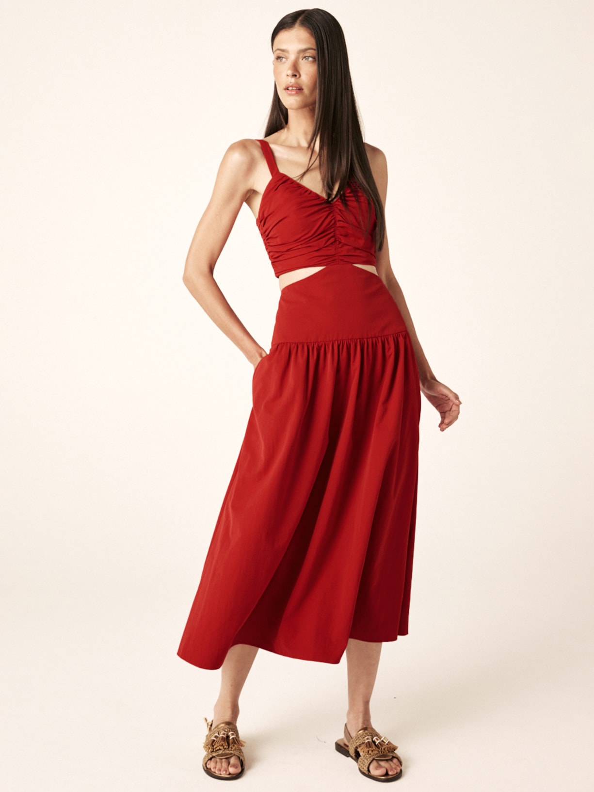 Vestido Midi Christmas V26 Vermelho Mixed