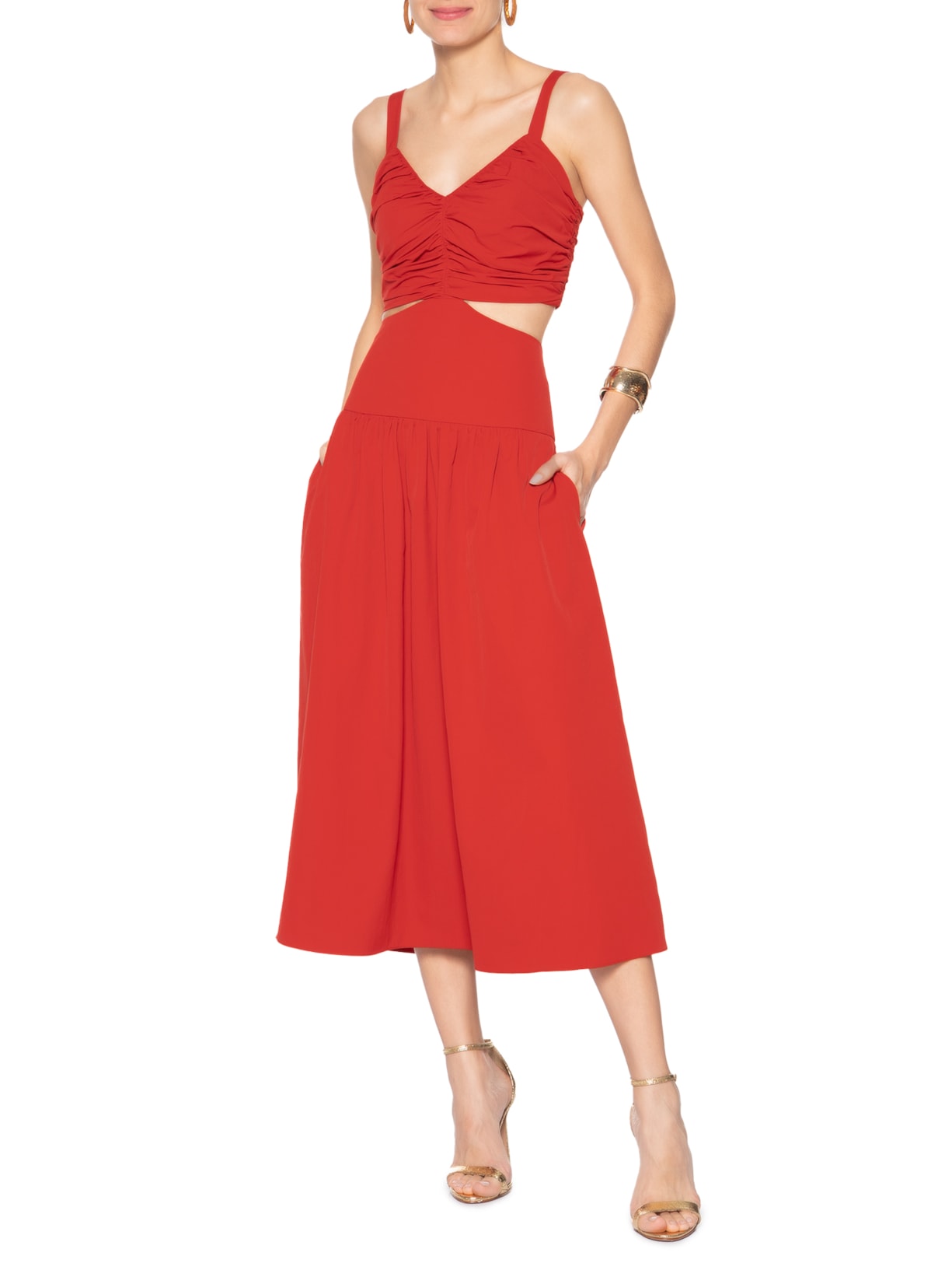 Vestido Midi Christmas V26 Vermelho Mixed
