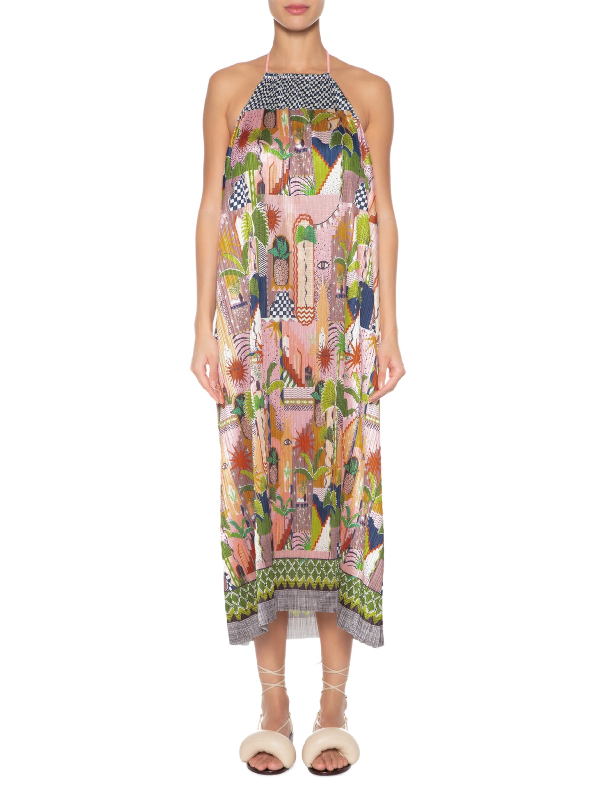 Vestido Midi Cidade Mística Rosa Farm