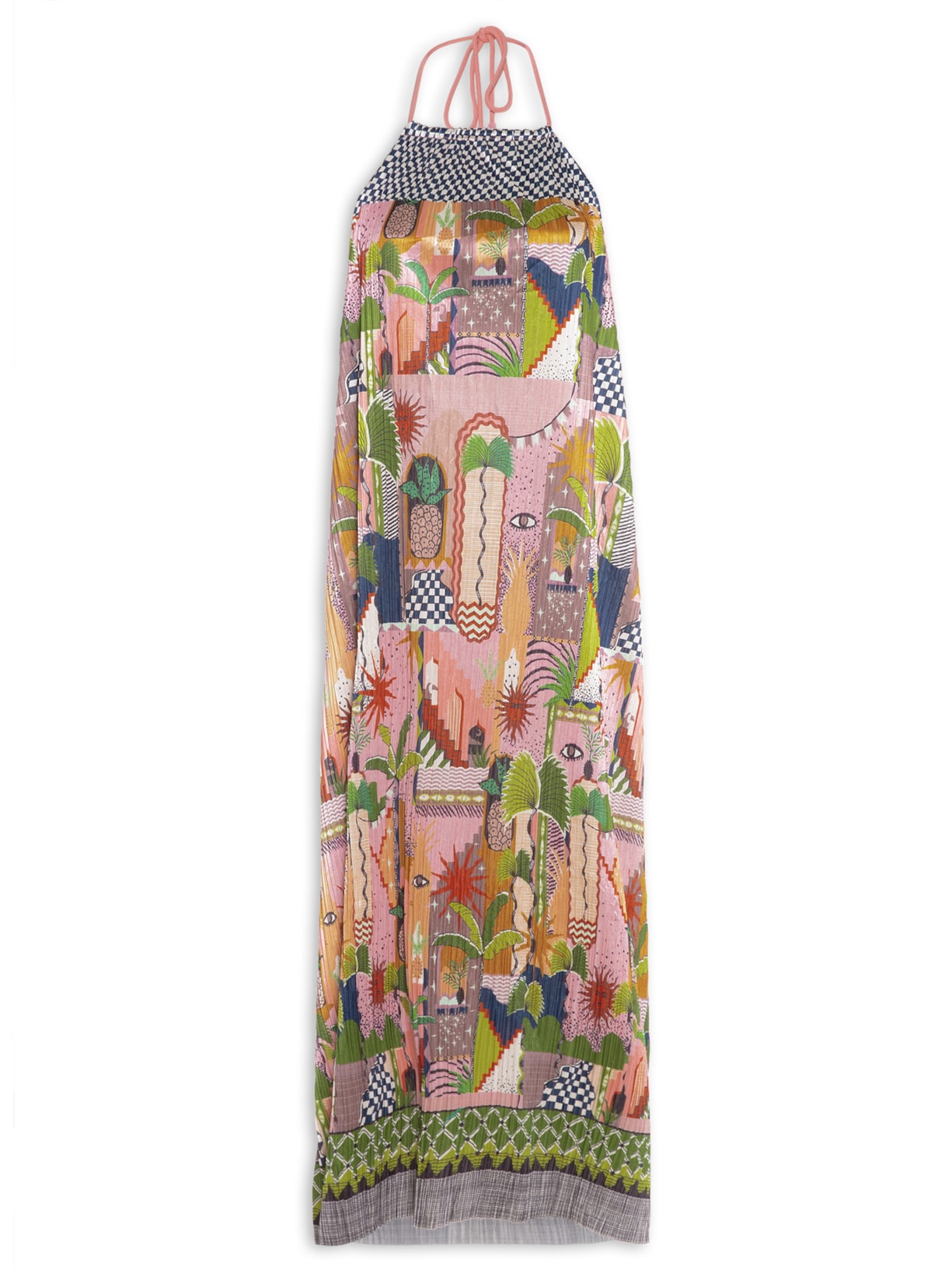 Vestido Midi Cidade Mística Rosa Farm